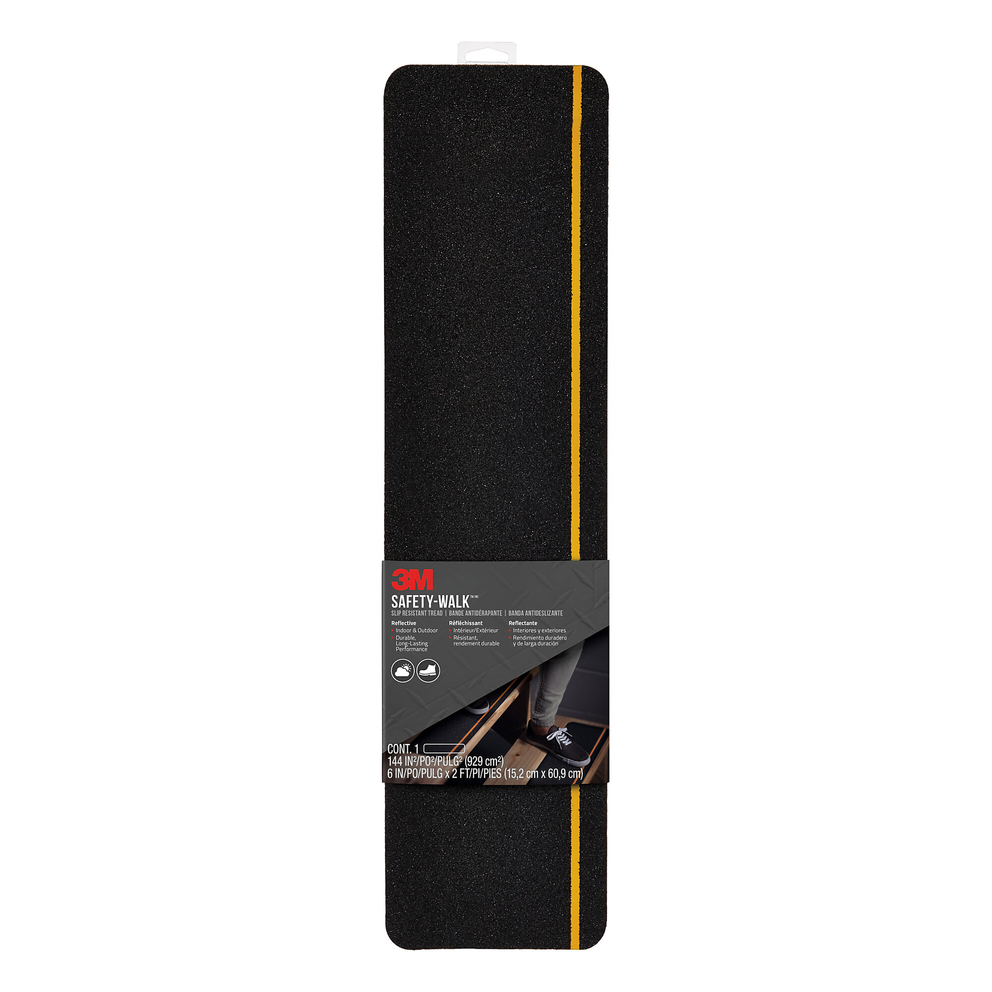 Reflective Tread Using Machine 3M™ Safety-Walk™ Slip Resistant Reflective Tread, 600BY-T6X24, 6 in x 2 ...