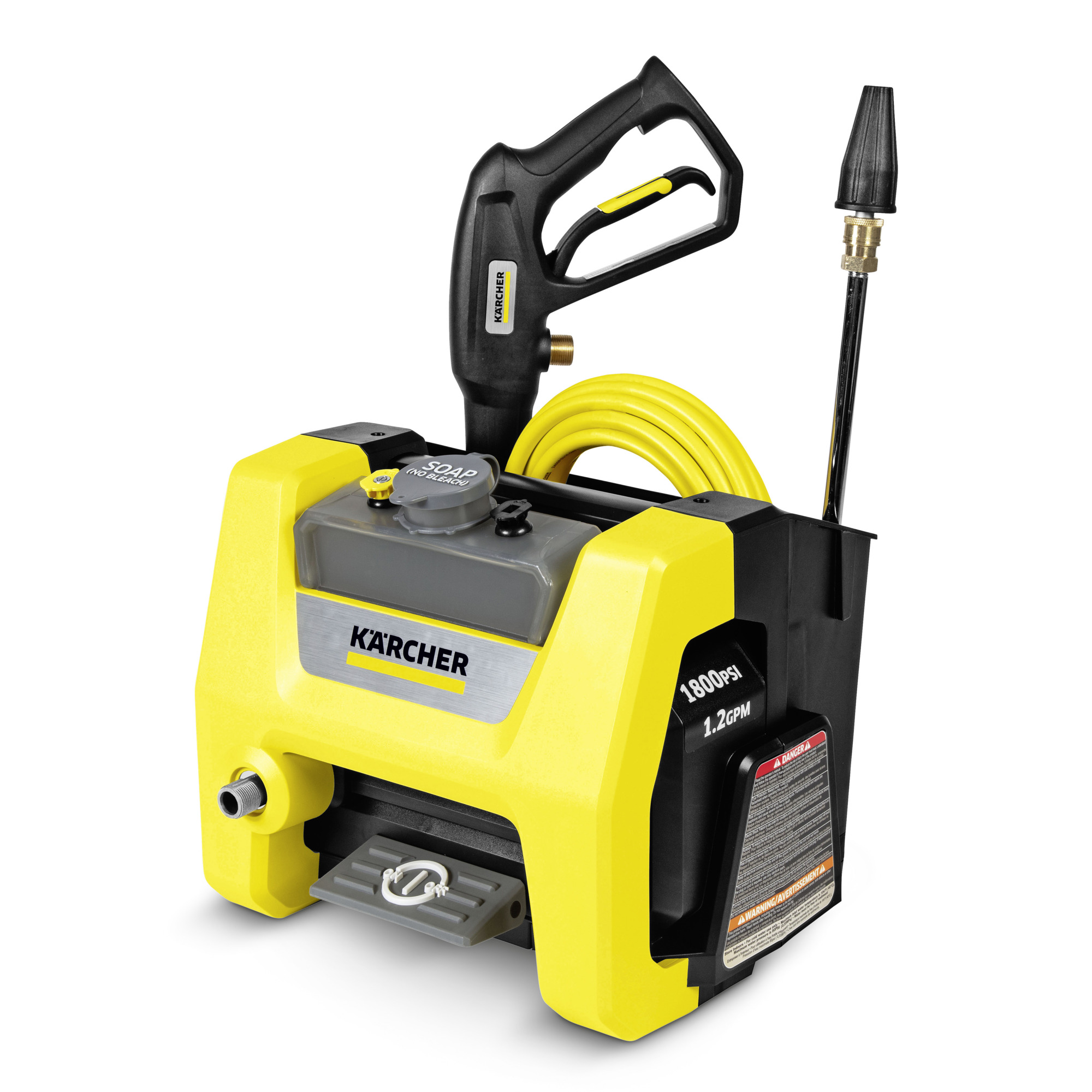 Karcher K1800 Cube Pressure Washer — 1800 PSI, 1.2 GPM, Electric, 3 Nozzles, 20ft. Hose, Removable Detergent Tank, Model# K1800PS