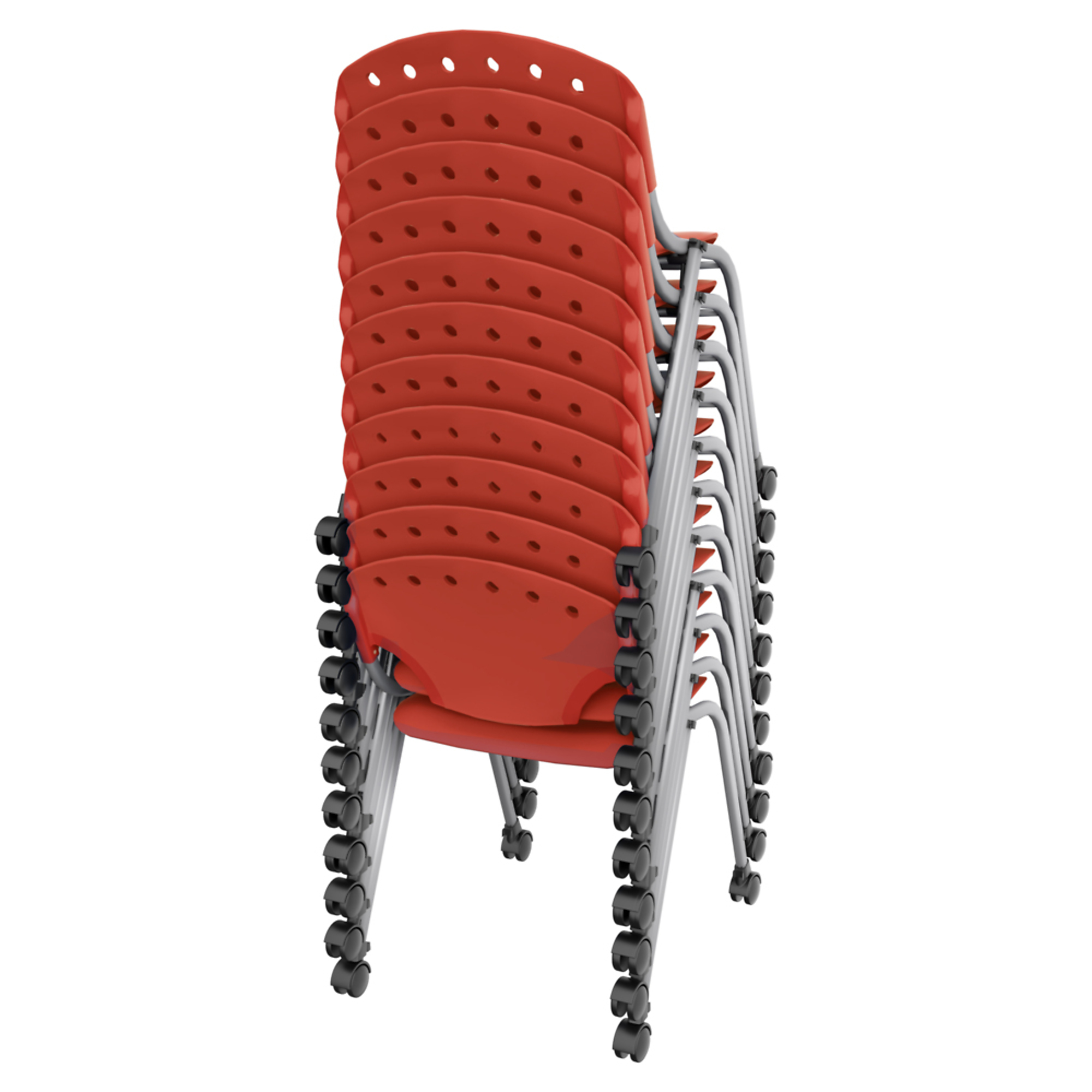 Mobile Stack Chair Regency Rico Classroom Training Mobile Stack Chair Armless - Red - 11 ...