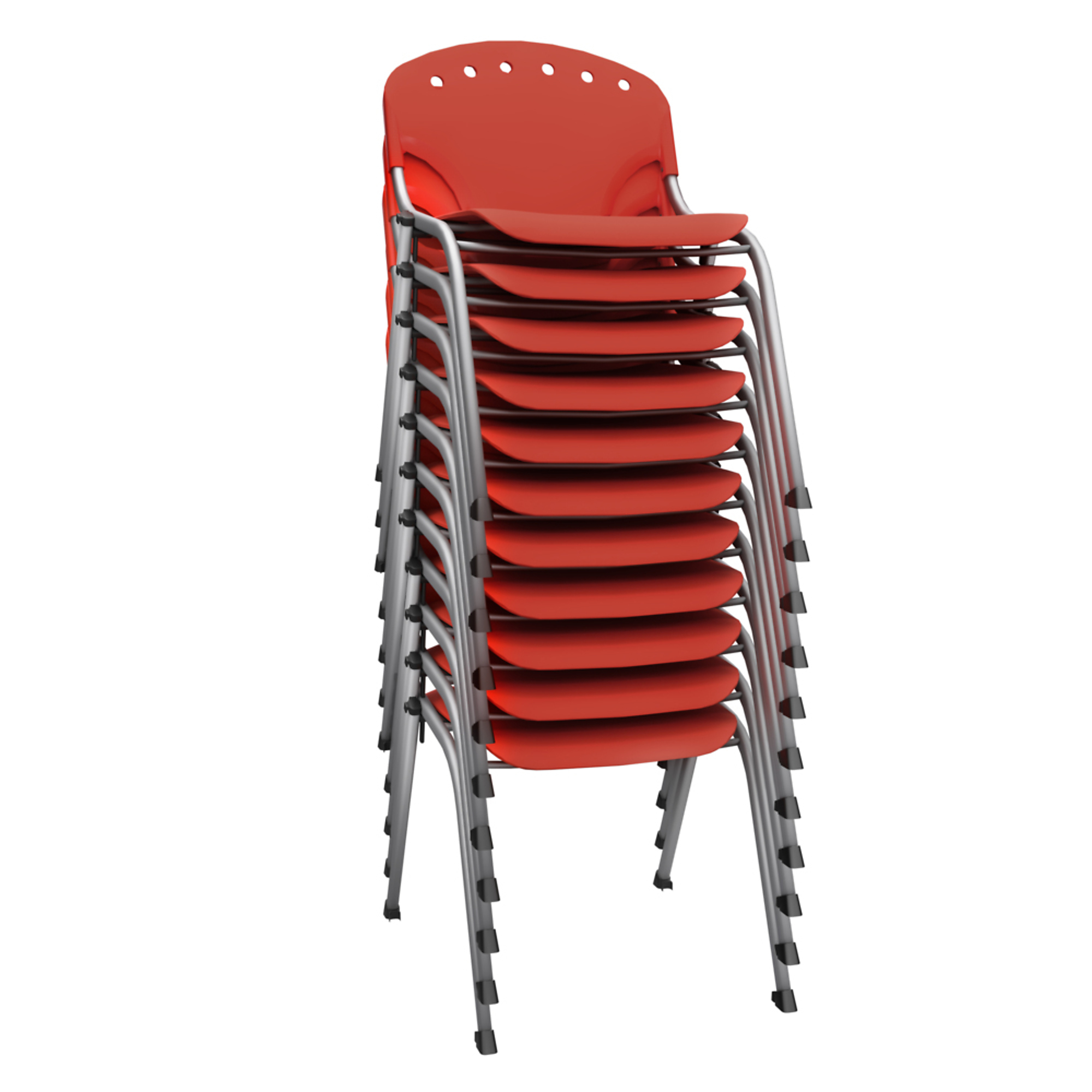 Regency Rico Classroom Training Stack Chair — Armless, Red, 11-Pack, 330-Lb. Capacity, Model# 305-RD-11PK