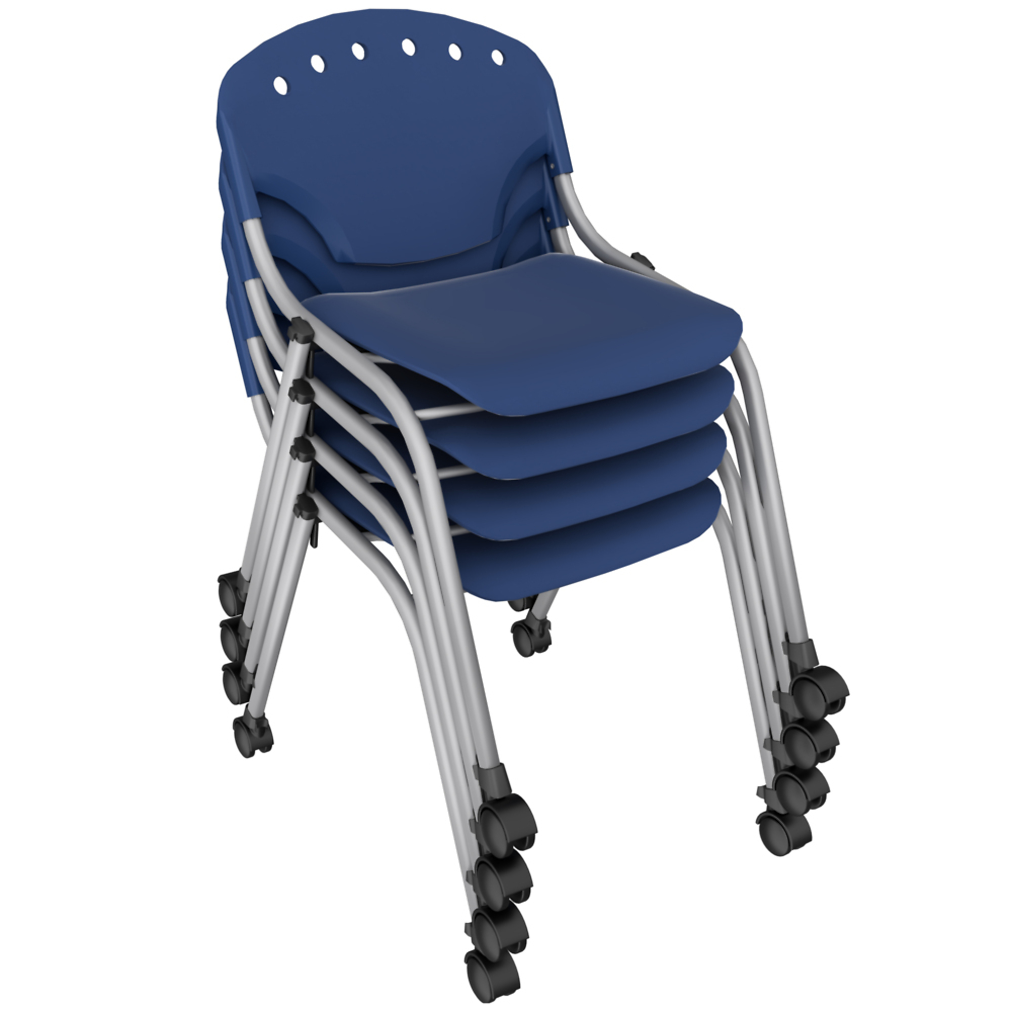 Mobile Stack Chair Regency Rico Classroom Training Mobile Stack Chair Armless - Navy Blue ...