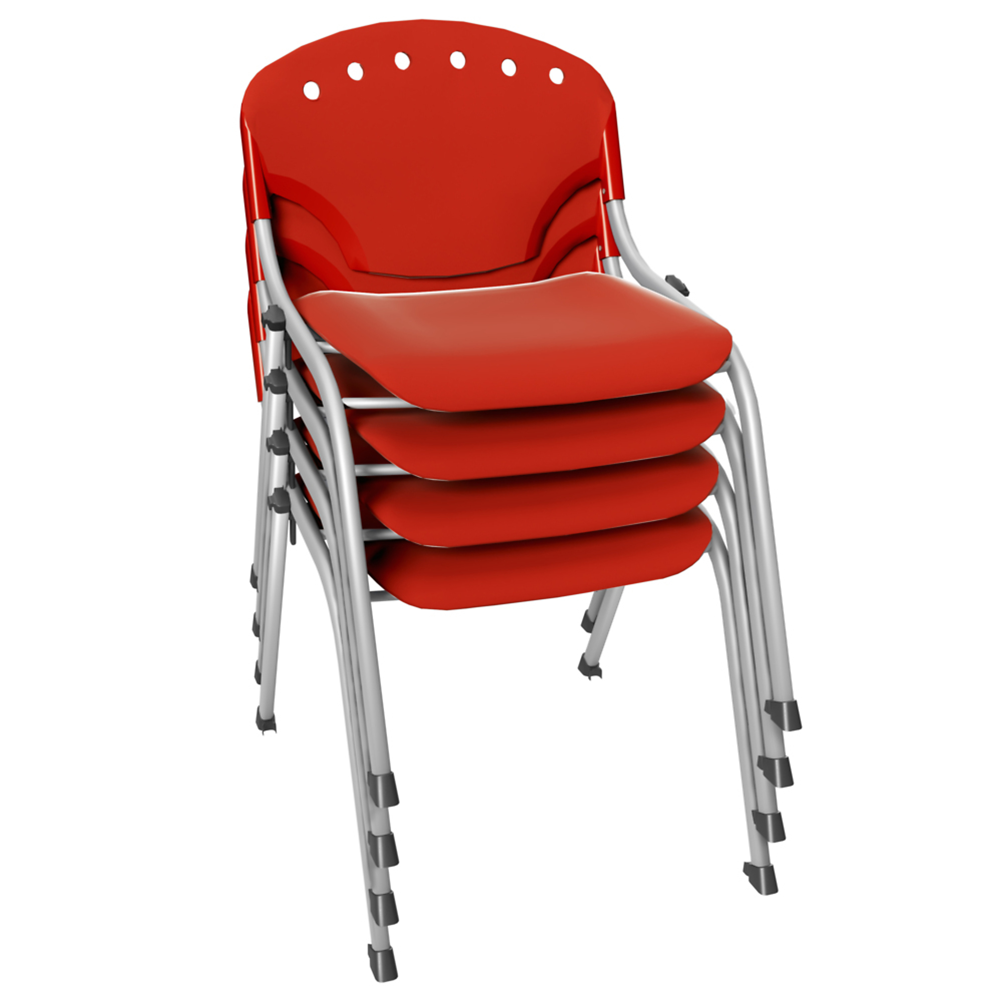 Regency Furniture Rico Classroom Training Stack Chair — Armless, Red, 4-Pack, Model# 305-RD-4PK