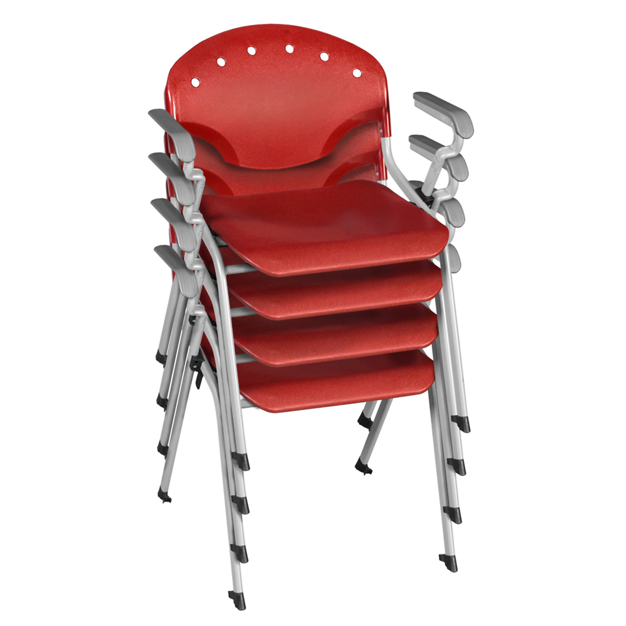 Regency Rico Classroom Training Stack Chair with Arms — Red, 4-Pack, 330-Lb. Capacity, Model# 306-RD-4PK
