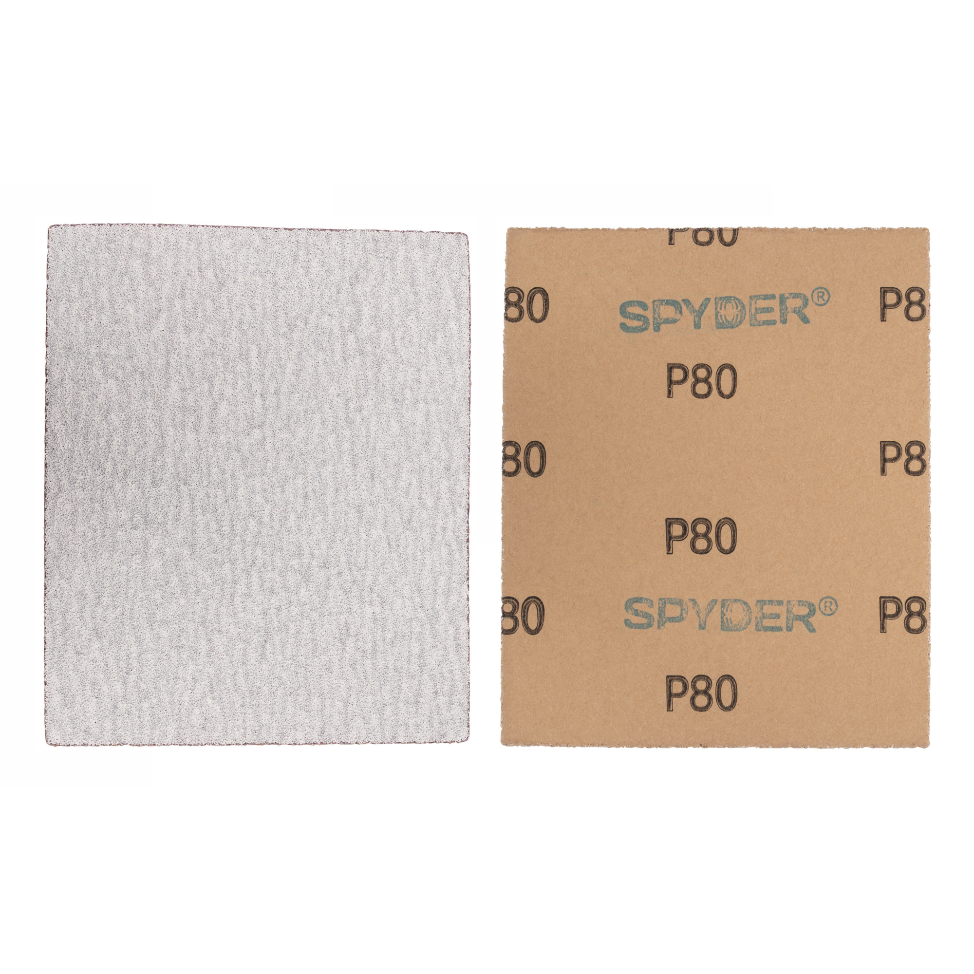 Spyder Aluminum Oxide Sandpaper Sheets — 4.5in. x 5.5in., 80 Grit, Wet/Dry, 8-Pack, Model# 500029