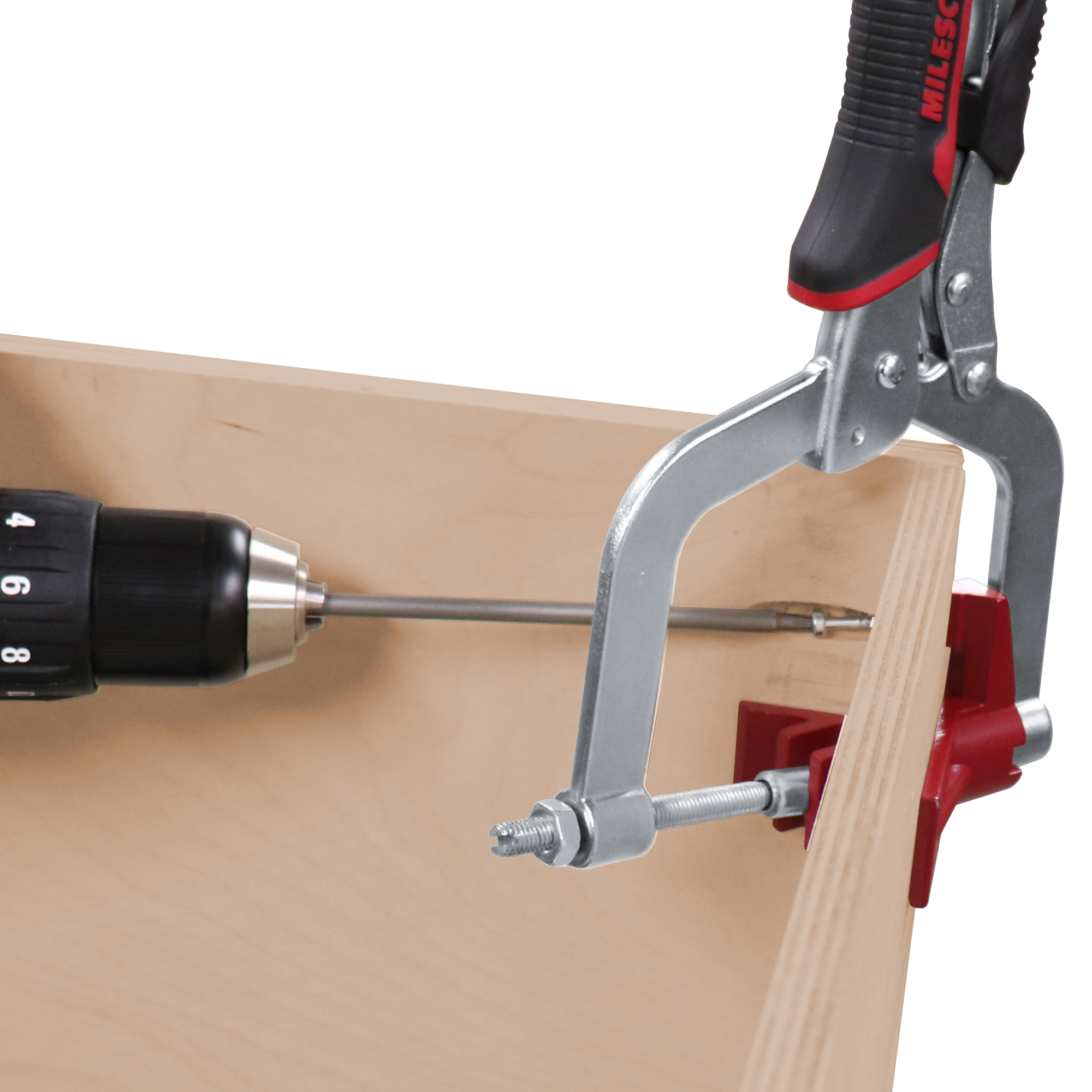 Milescraft 90 Degree Corner Clamp — Adjustable Right Angle Clamp for Woodworking, Pocket Hole Joinery, Welding, Model# 40050003