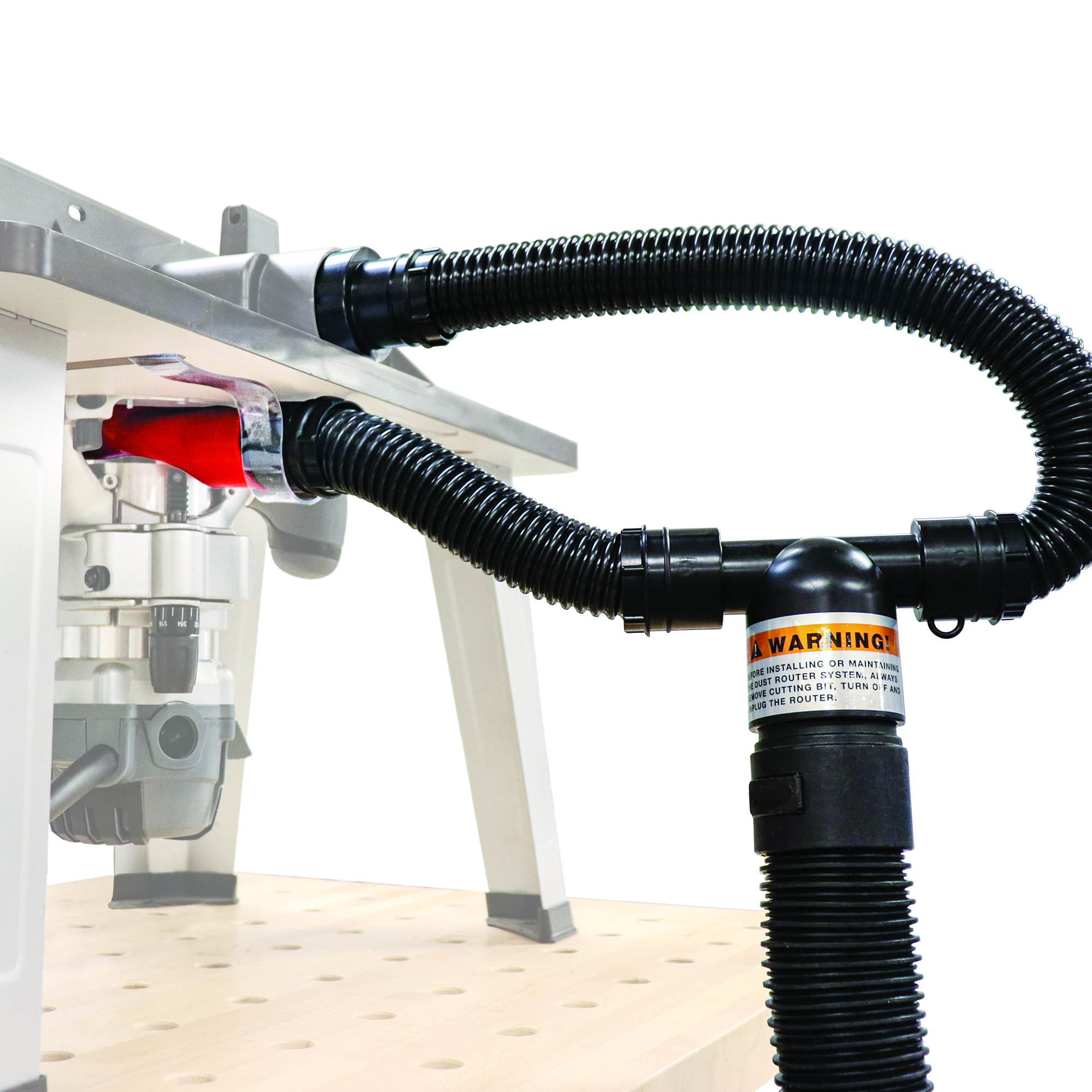 Milescraft Dust Router — Complete Dust Collection System for Router Tables, Dual Tube Design, Model# 15010003