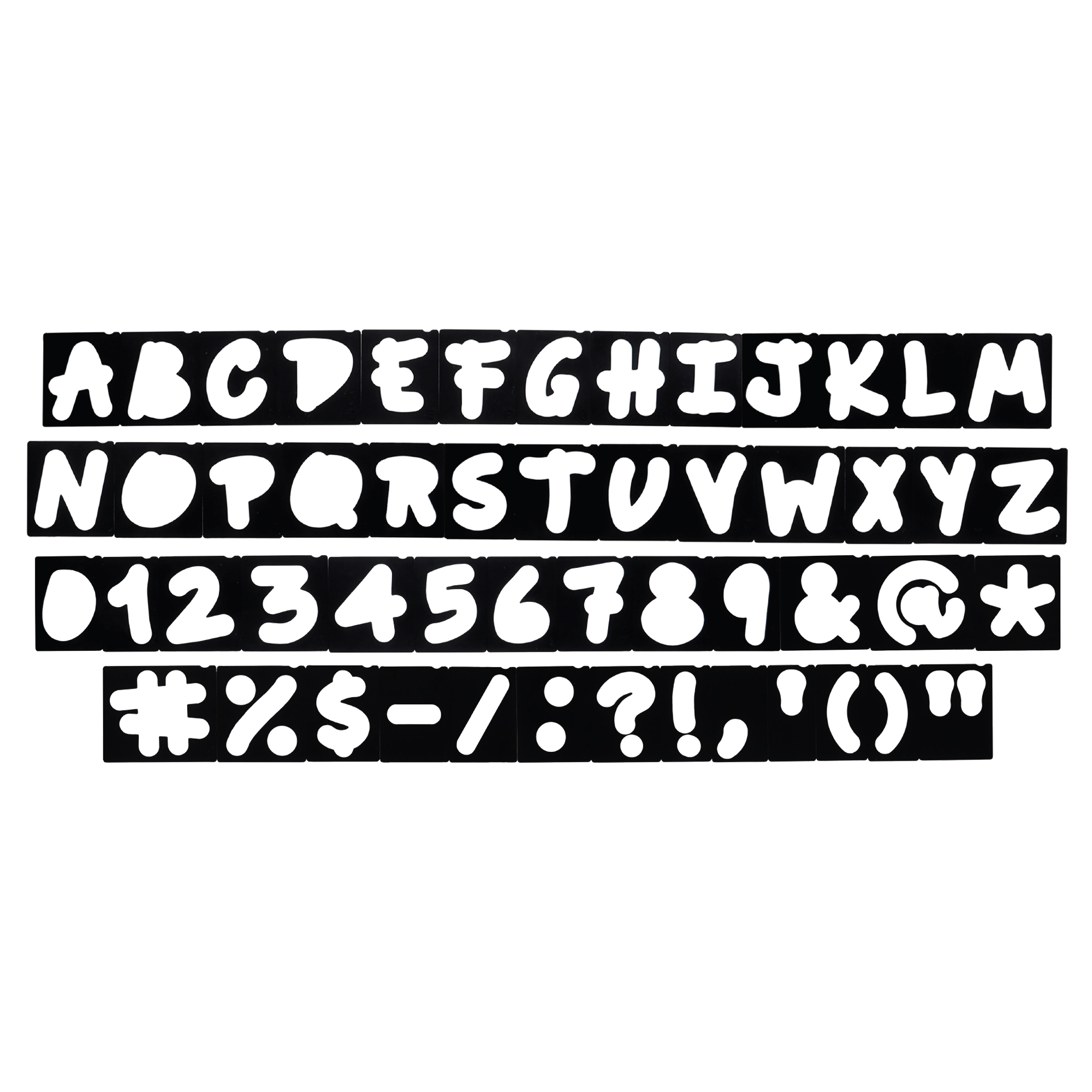 Milescraft Happy Camper Templates — Complete Routing Template Set, 1.5in. and 2.5in., Full Alphabet, Numbers and Symbols, Model# 22080003