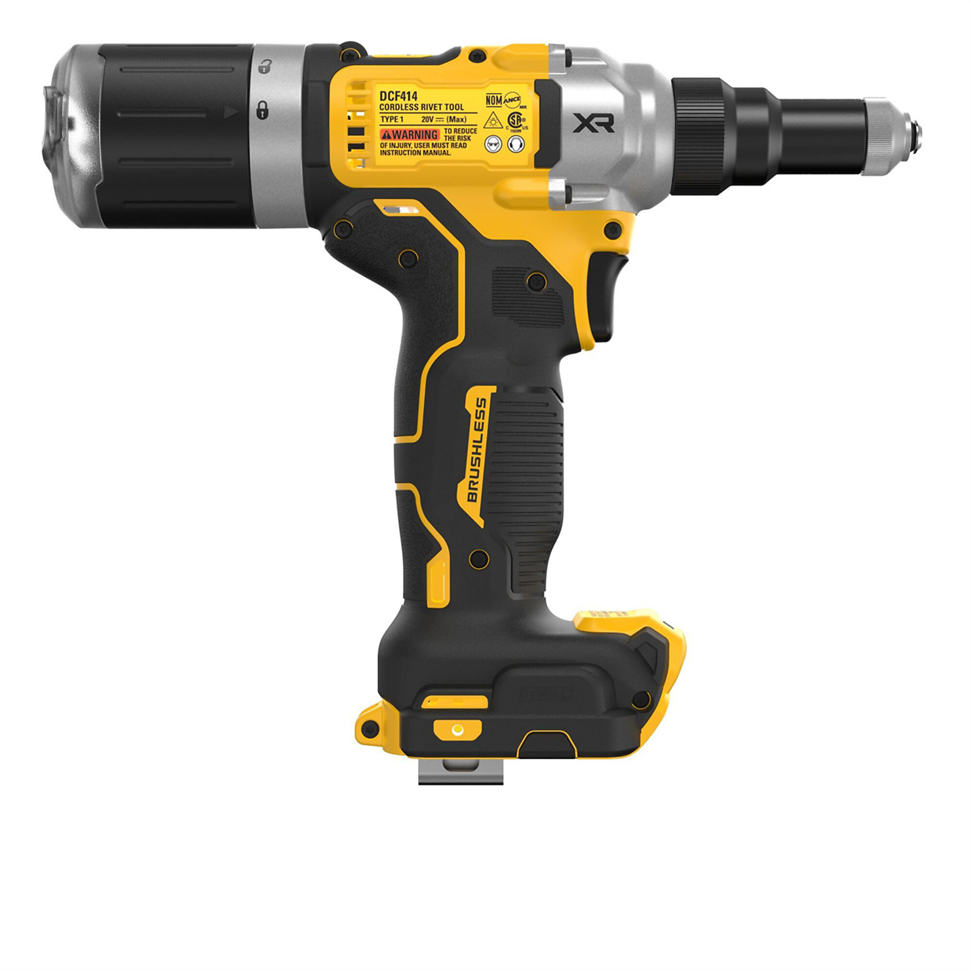 DeWalt 20V MAX XR Brushless Cordless Rivet Tool — 1/4in., Tool Only, Model# DWTDCF414B