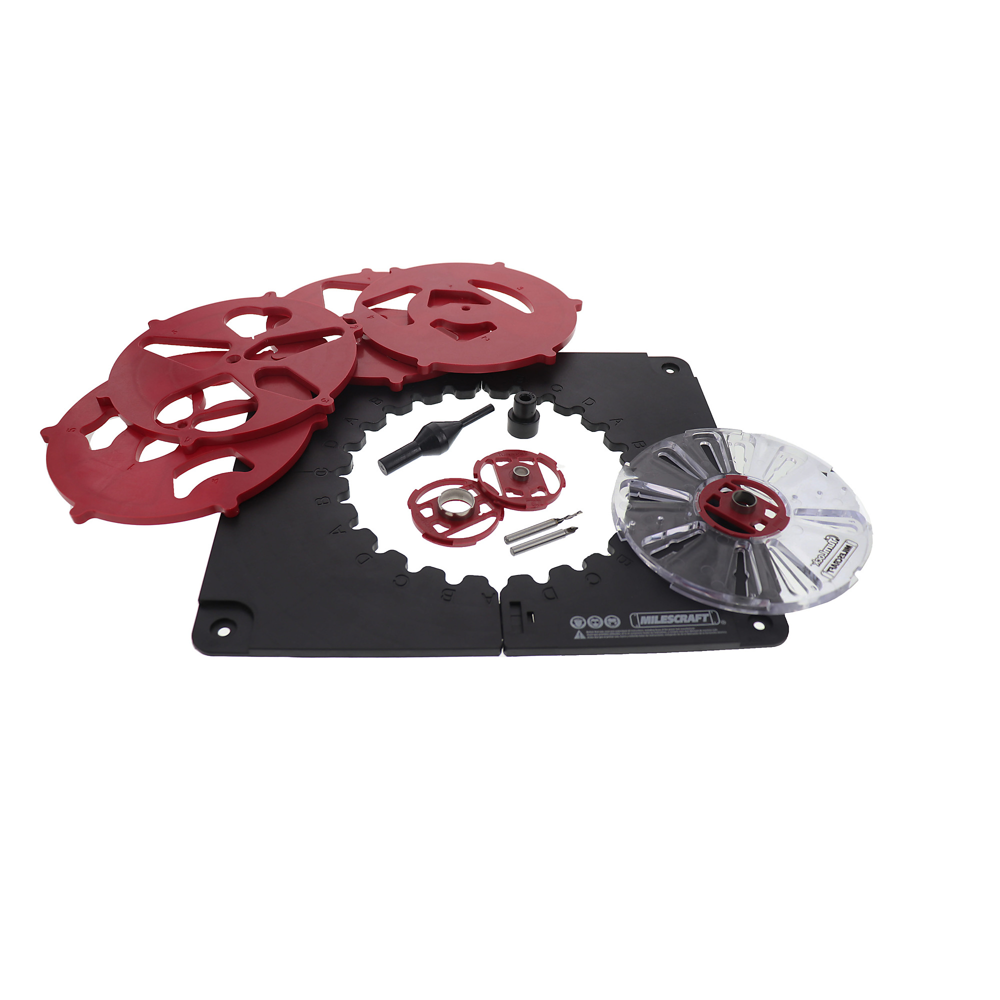 Milescraft Design/Inlay Kit — Router Template Jig, TurnLock BasePlate, Black and Red, Model# 12070713