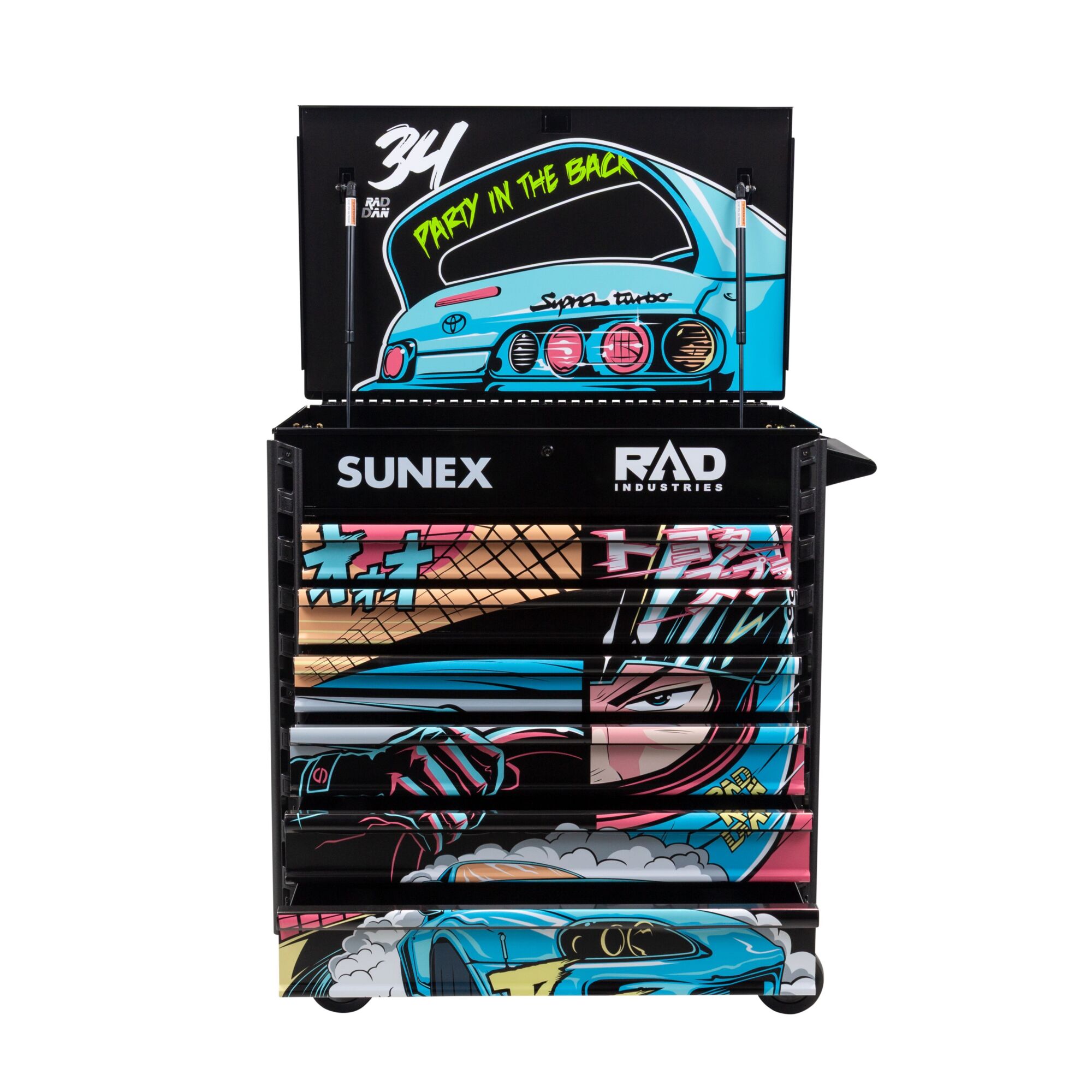 Sunex Tools, RAD DAN MANGA DESIGNED BLACK PREMIUM FULL 6 DRAWER