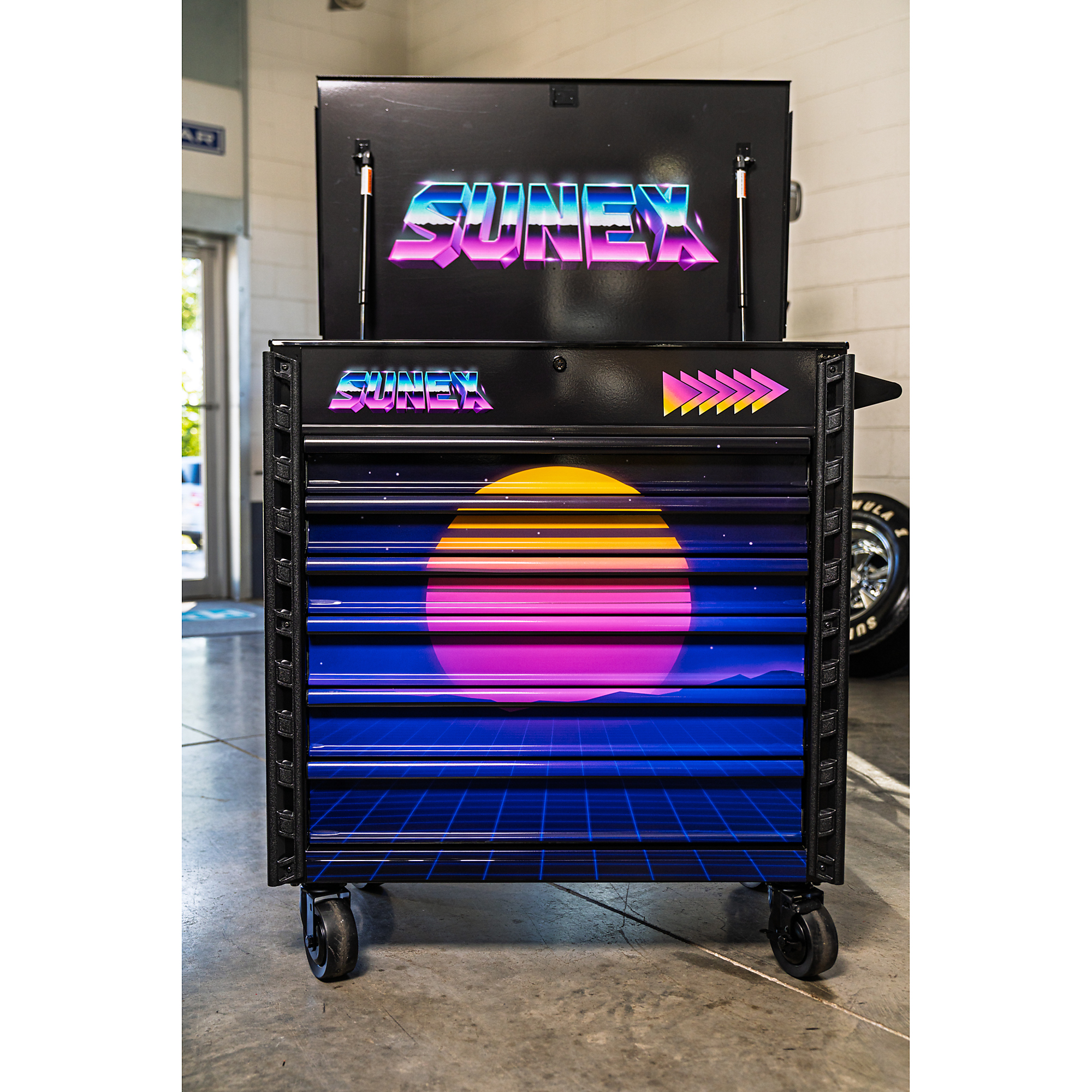 Sunex Tools, SYNTH DESIGNED BLACK PREMIUM FULL DRAWER SERVICE CART, BLACK, Model: 8057XTBKSYNTH