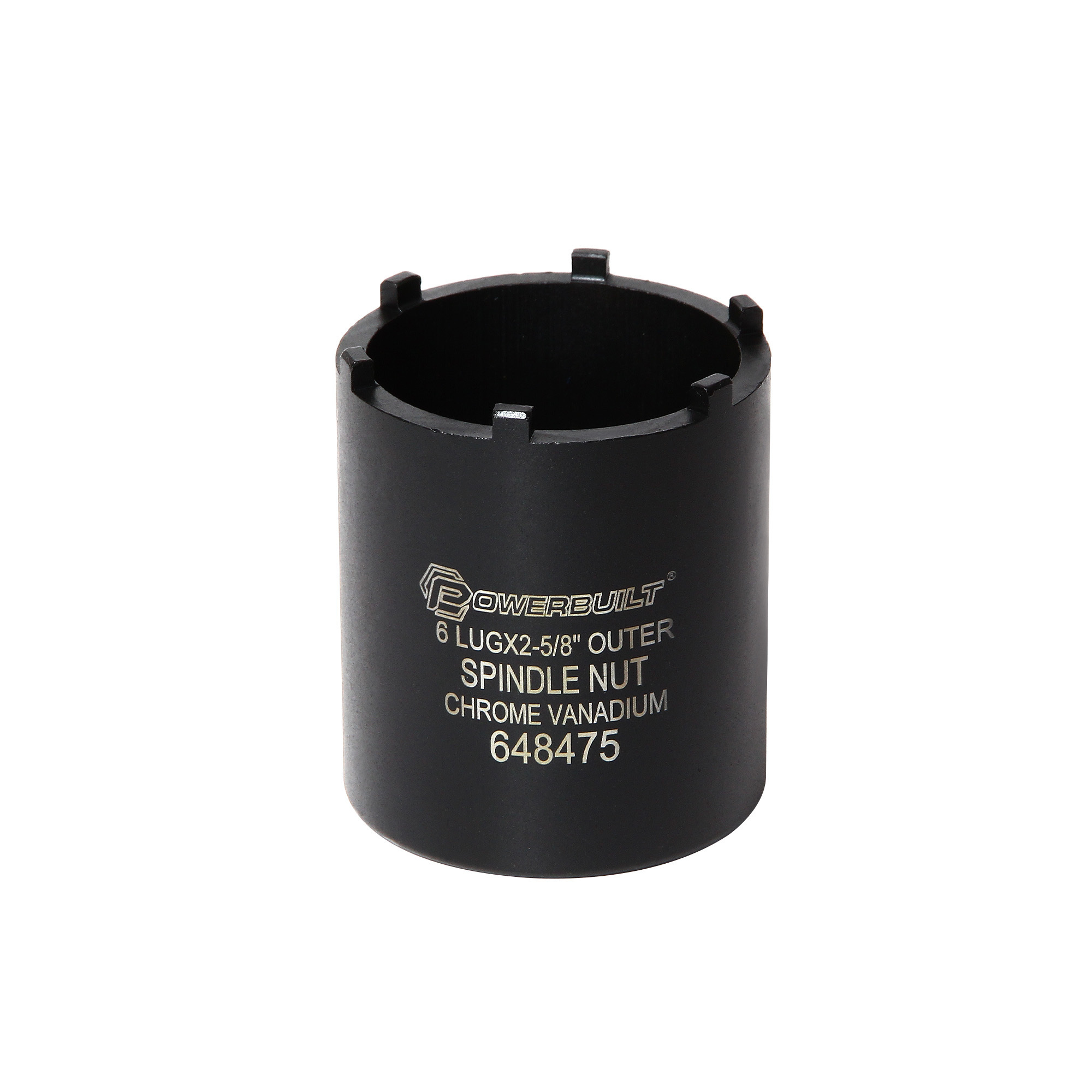 Powerbuilt, 2-5/8 Inch 6 Lug Spindle Nut Socket, Model # 648475
