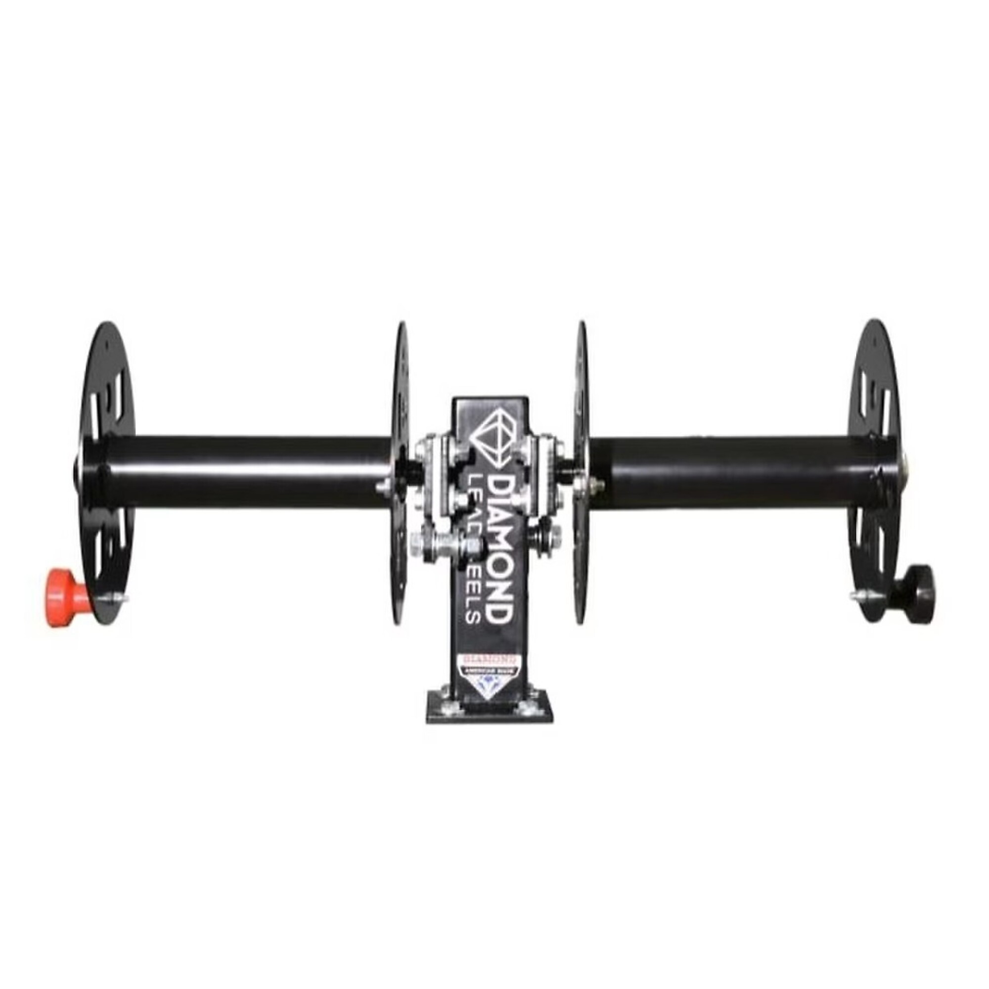 Diamond Lead Reels HD Welding Lead Reel — 12in. Steel, Fixed Side-by-Side, Adjustable Friction Brake, Model# DLRFBSS12BLK