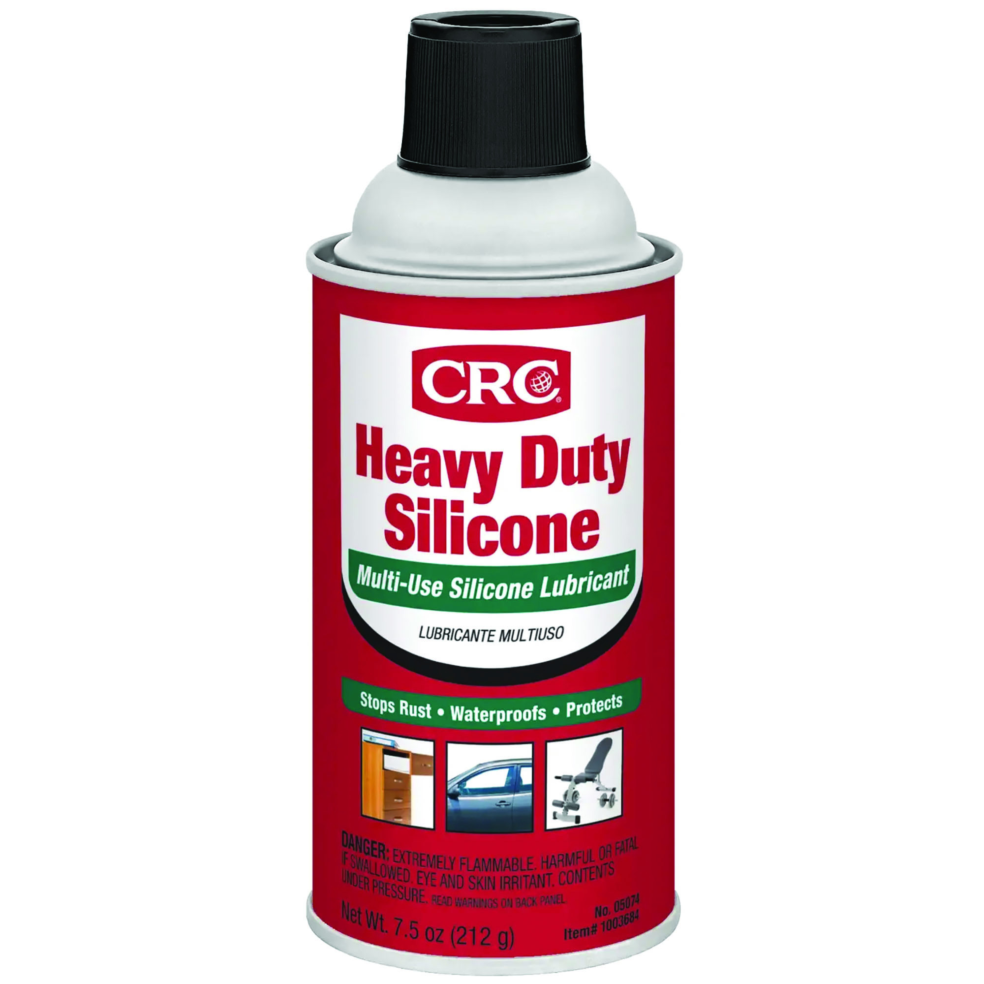 CRC Heavy Duty Silicone Lubricant — 7.5 Oz., Water-Resistant, Odorless, Model# CRC05074