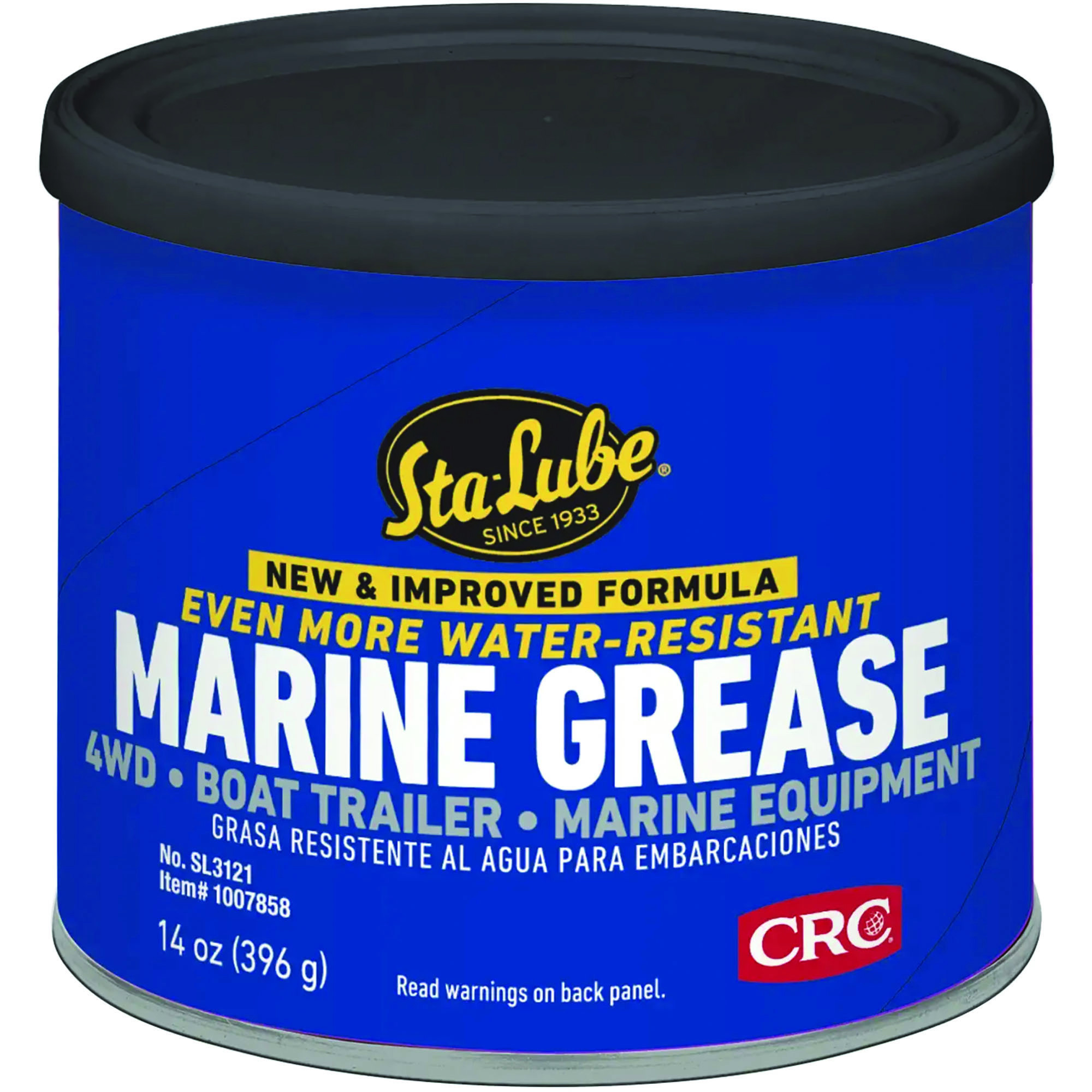 CRC Sta-Lube Marine Boat Trailer & 4x4 Wheel Bearing Grease — 14 Oz., Blue, Calcium Sulfonate, Water-Resistant, Model# CRCSL3121
