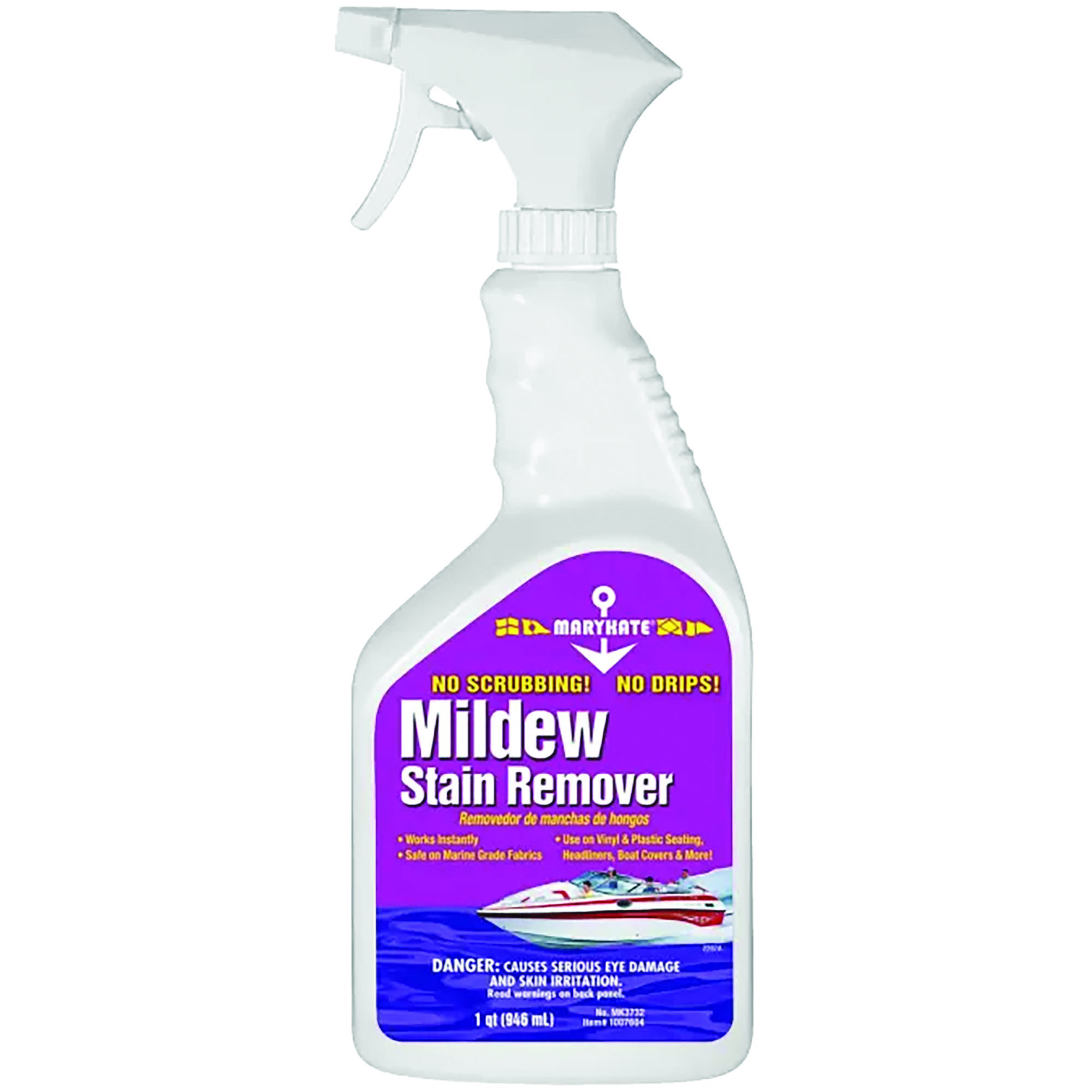 CRC Industries MaryKate Mildew Stain Remover — 32 fl. oz., Fast-Acting Mist, Safe for Vinyl and Marine Fabrics, Model# CRCMK3732
