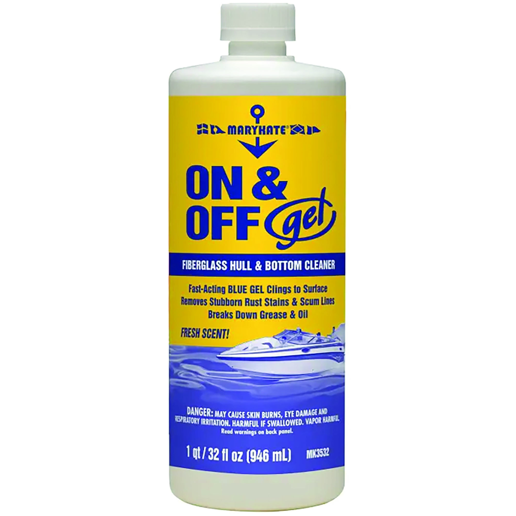 CRC Industries MaryKate On & Off Gel Hull and Bottom Cleaner — 32 fl. oz., Fiberglass Grease, Oil, and Stain Remover, Model# CRCMK3532