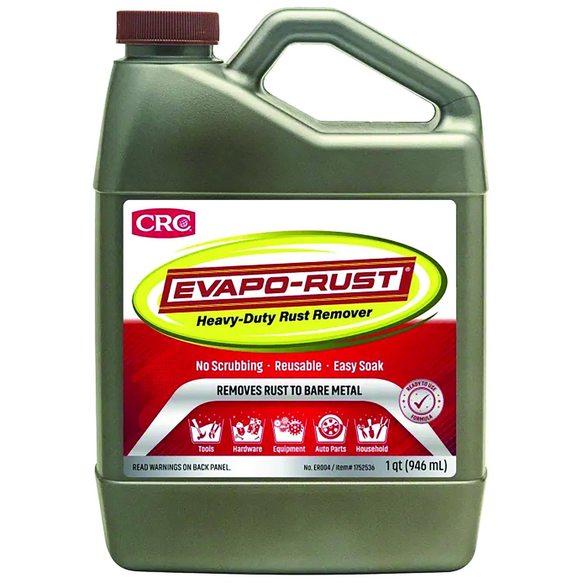 CRC Evapo-Rust Heavy-Duty Rust Remover — 32 fl. oz., Non-Corrosive, Reusable, Model# CRCER004