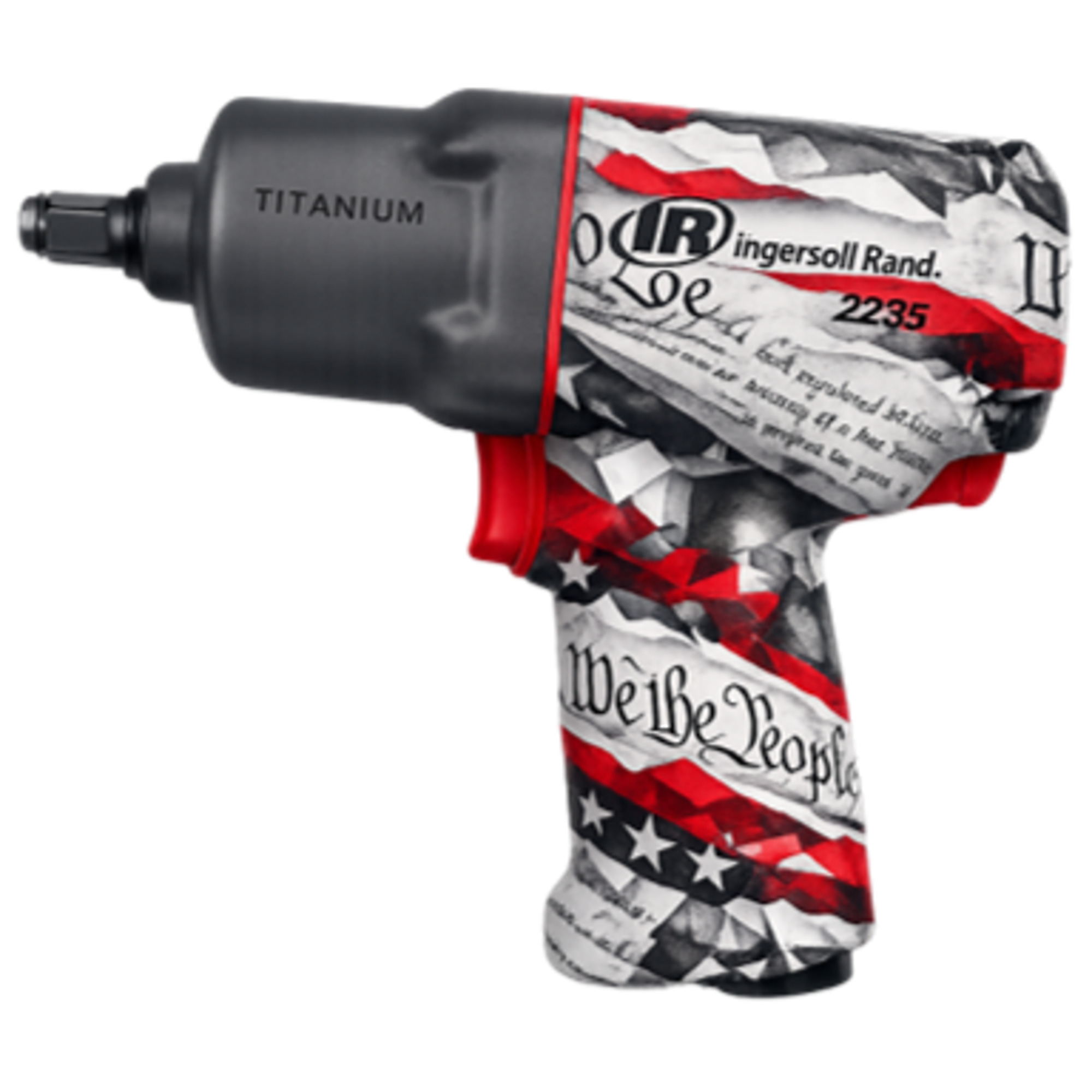 Ingersoll Rand 1/2" Titanium Impact Wrench, USA Special Edition, 1,350 ft-lb Torque, Titanium Hammercase, 6cfm @ 90psi, 1/4" Inlet, 1,220 bpm, 2235TIMAX-USA