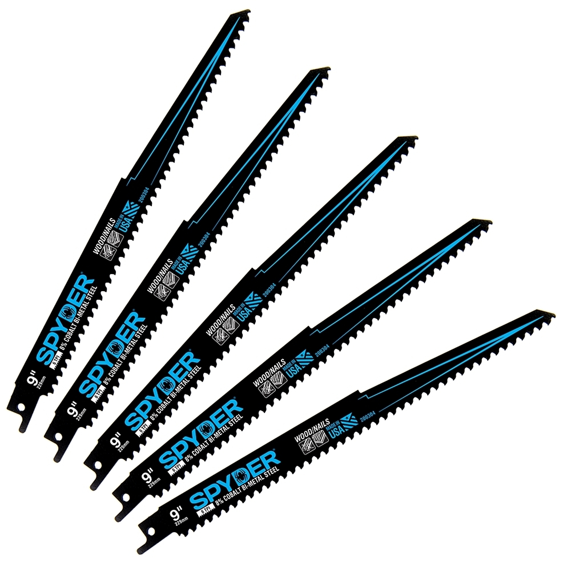 Spyder 9in. 6 TPI Bi-Metal Reciprocating Saw Blades — 50-Pack, 8% Cobalt, Model# 200304-50