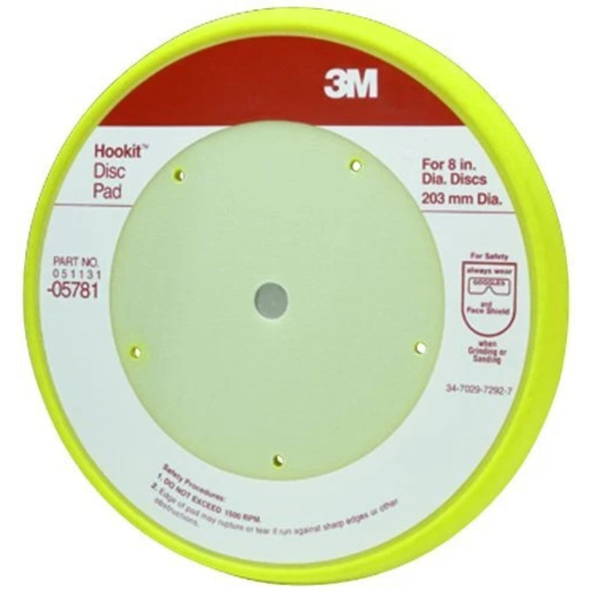 3M Hookit Pad — 8in., Model# MMM5781