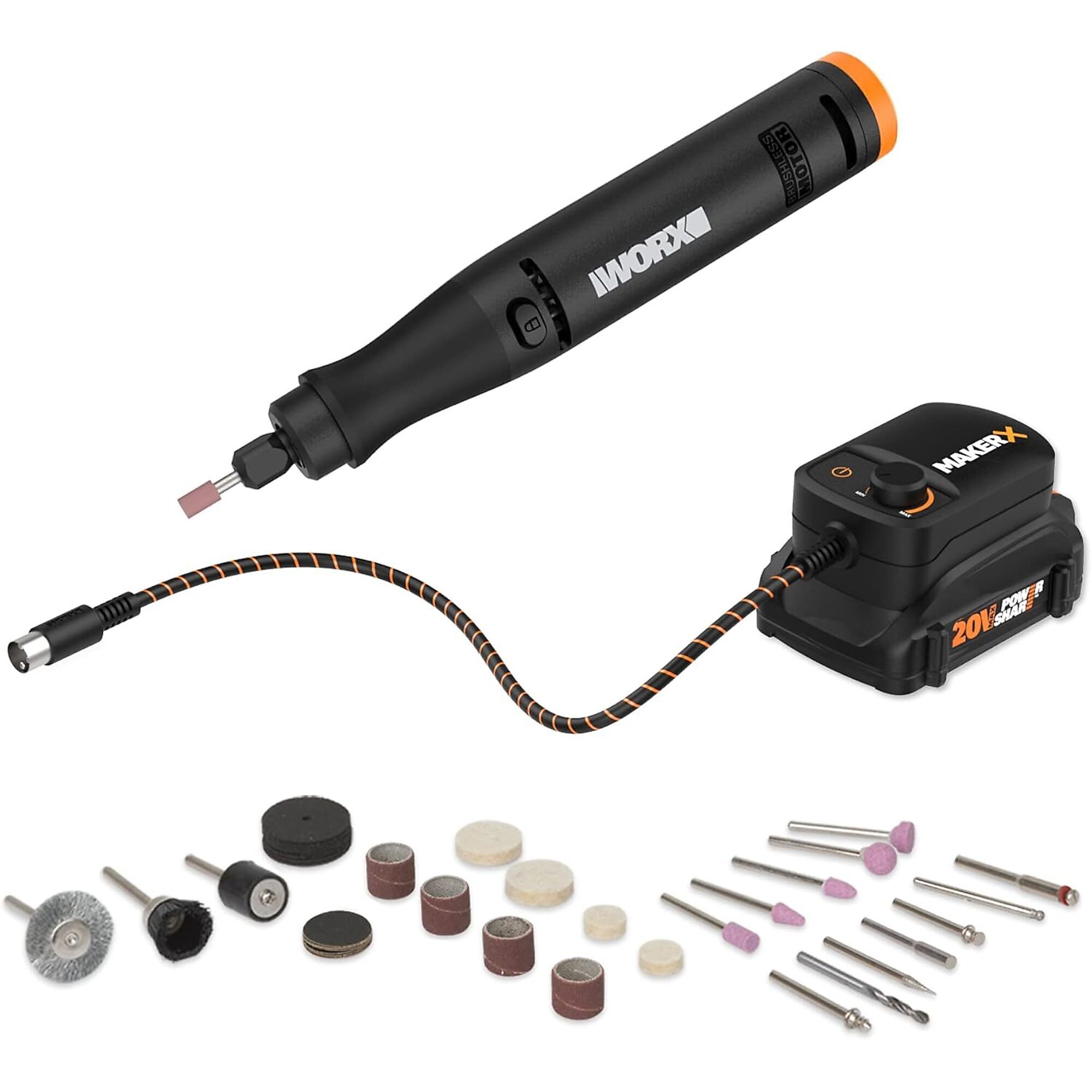WORX MakerX 20V Cordless Rotary Tool Kit, Model #WX739L