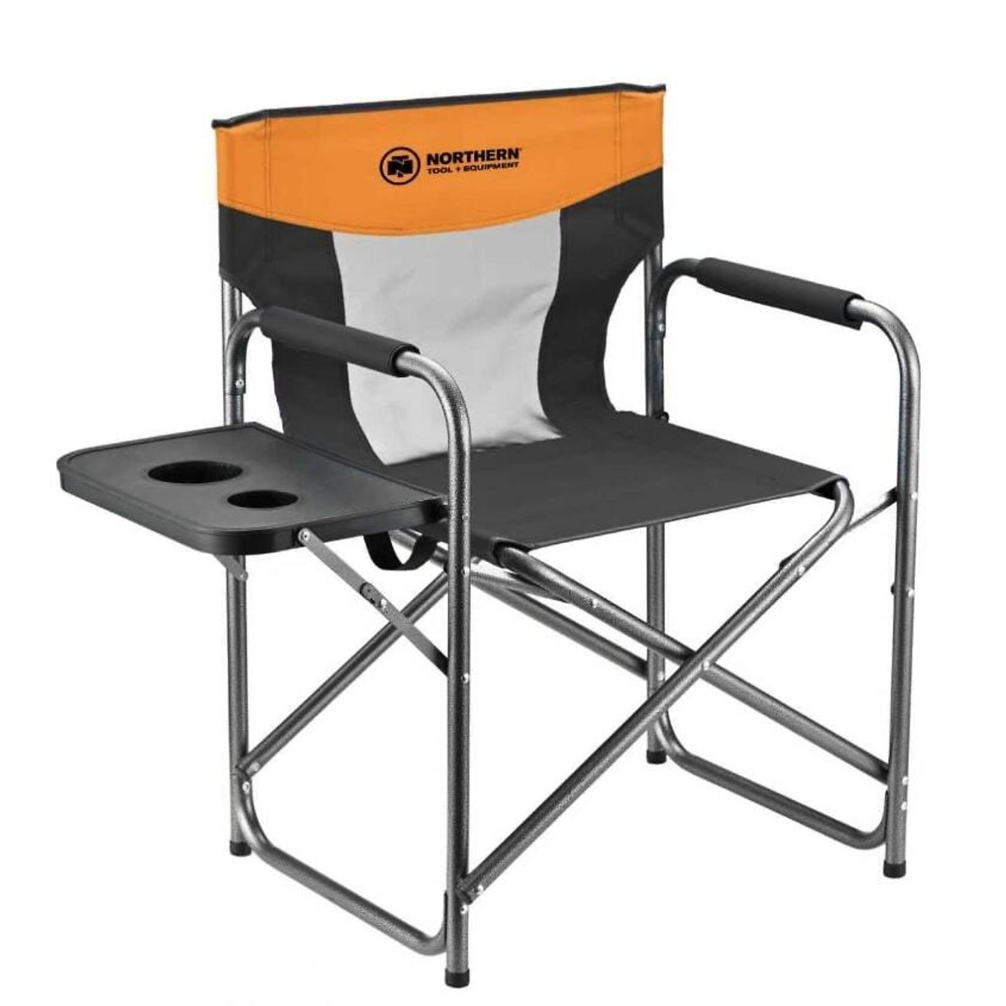 Northern Tool + Equipment Director Chair, Folding Side Table, Cupholders, 300-Lb. Capacity