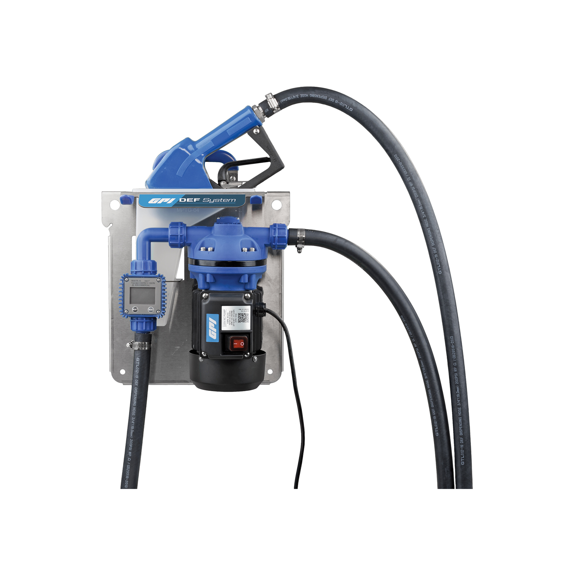 GPI DEF Transfer Pump System — 8 GPM, 115V, Stainless Steel, Model# D08TS-115DA+T32+CK