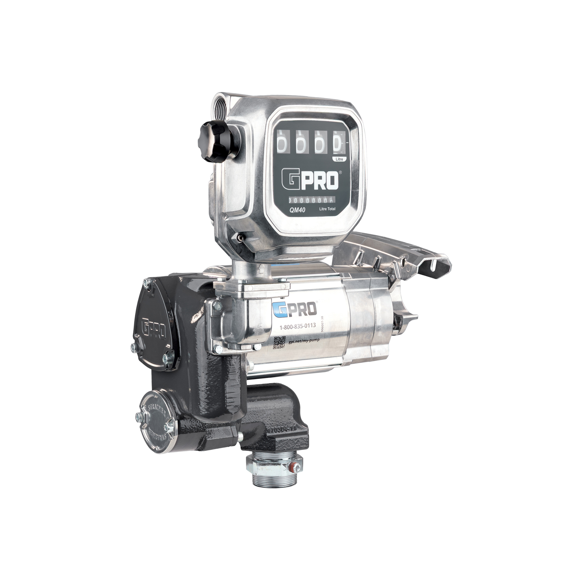 GPRO Fuel Transfer Pump with Meter — 35 GPM, 120V, Heavy-Duty, Corrosion-Resistant, Model# V35-115PO+QM40-L8N