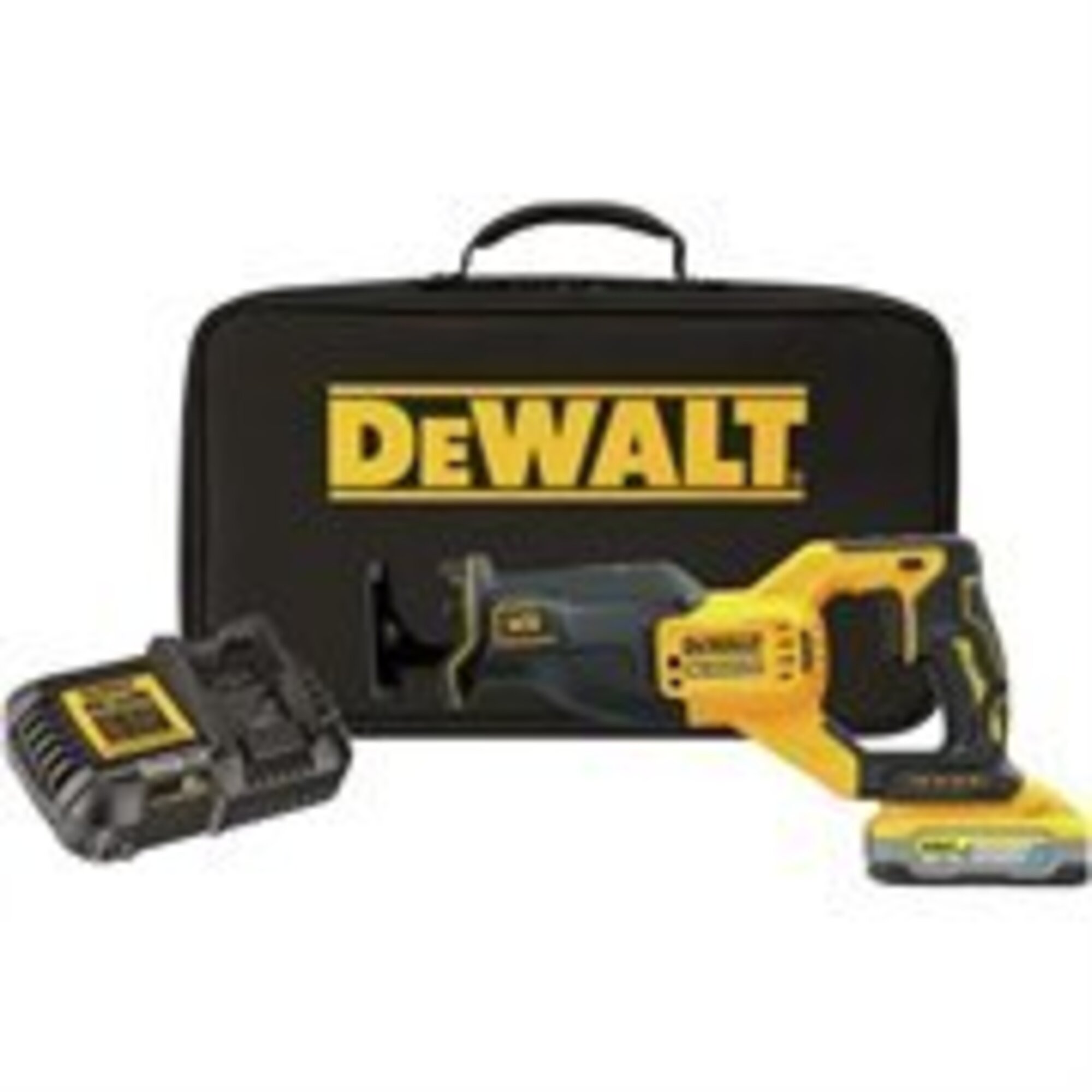 DEWALT 20V MAX XR Brushless Cordless Reciprocating Saw Kit — 5.0Ah POWERSTACK Battery, 1-1/8in. Stroke, Variable Speed, Model# DWTDCS382H1