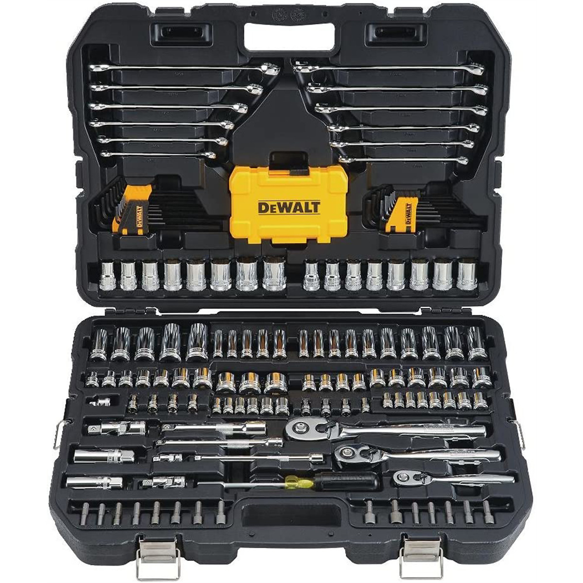 DEWALT Mechanics Tools Kit and Socket Set — 168-Piece, Polished Chrome Vanadium, Model# DWTDWMT73803