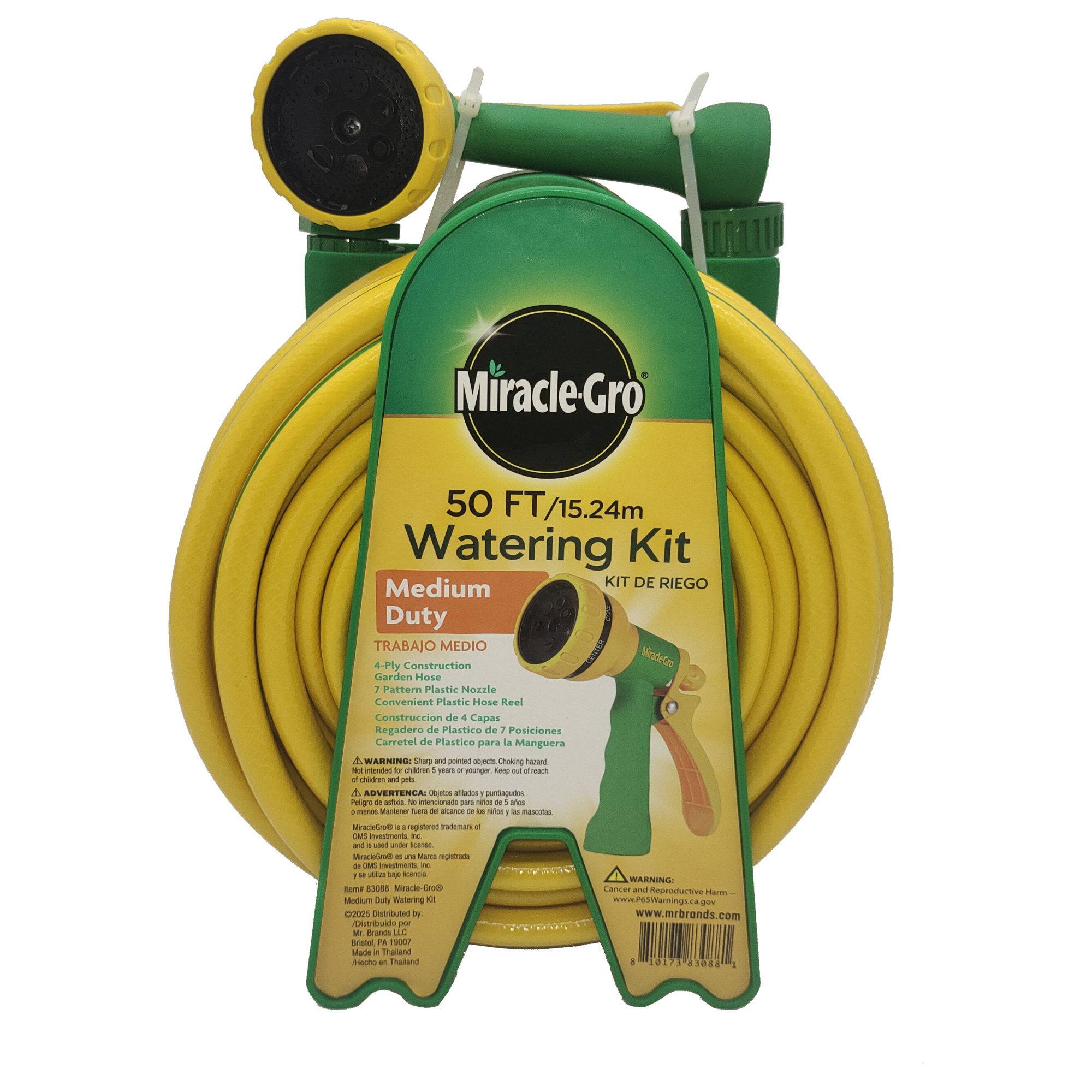 Miracle-Gro Watering Kit, 50ft. x 3/8in. Hose, Nozzle and Plastic Hose Reel, Model# 83088