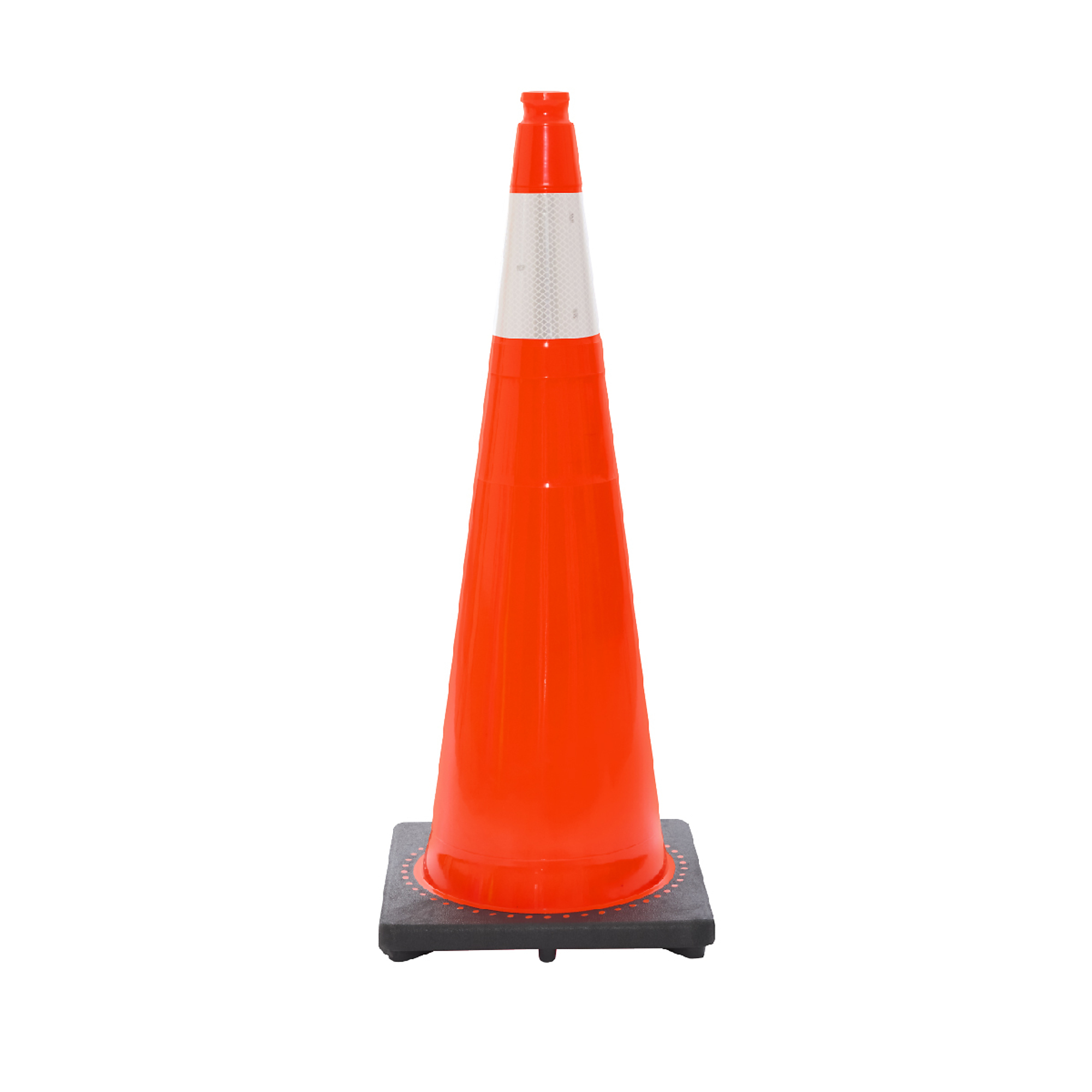 JBC REVOLUTION SERIES 36" Wide Body 10 Lb. Orange Traffic Cone With Black Base, Includes 6" Upper Reflective Collar, Model # RS90045CT+6