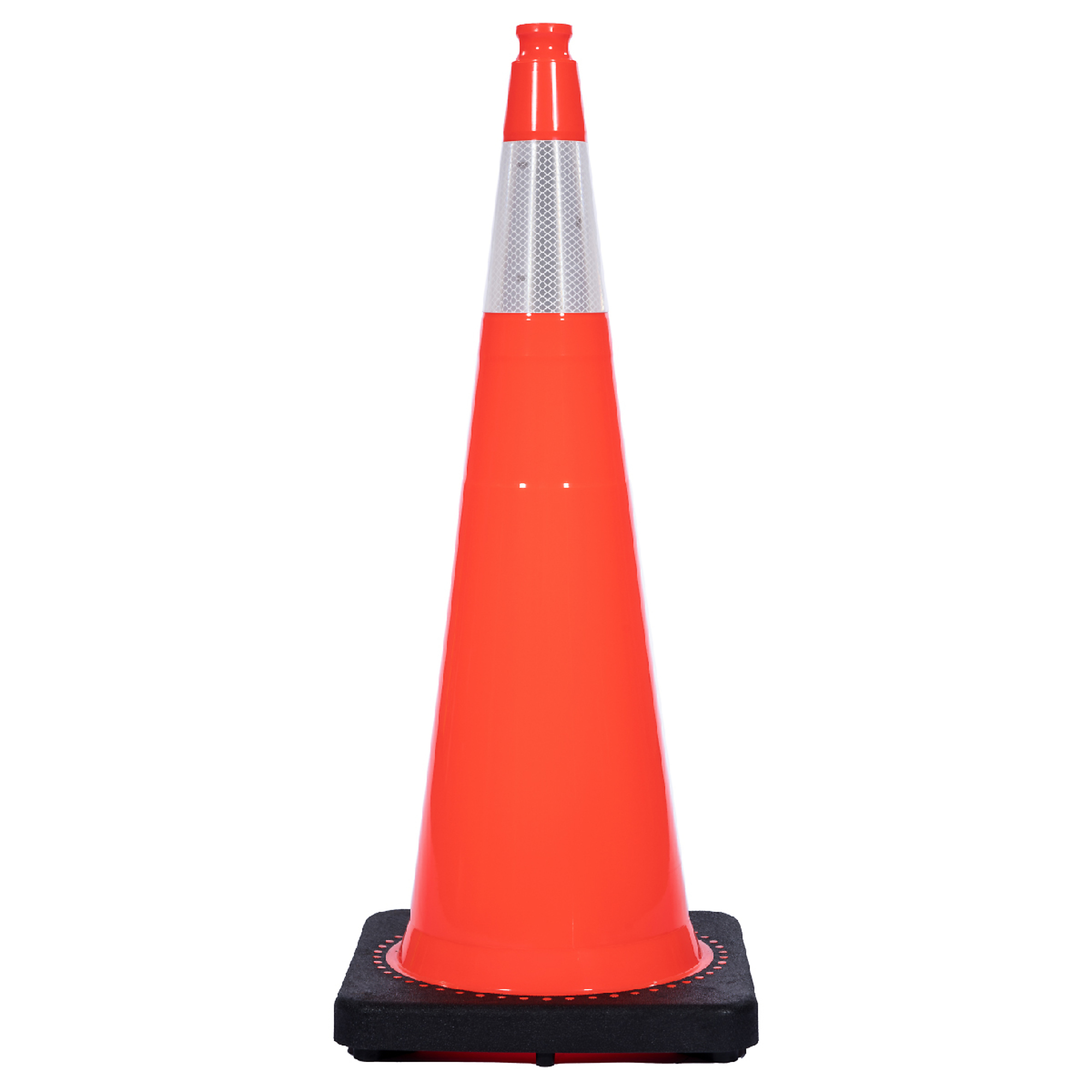 JBC REVOLUTION SERIES 36" Wide Body 12 Lb. Orange Traffic Cone With Black Base, Includes 6" Upper Reflective Collar, Model # RS90055CT+6