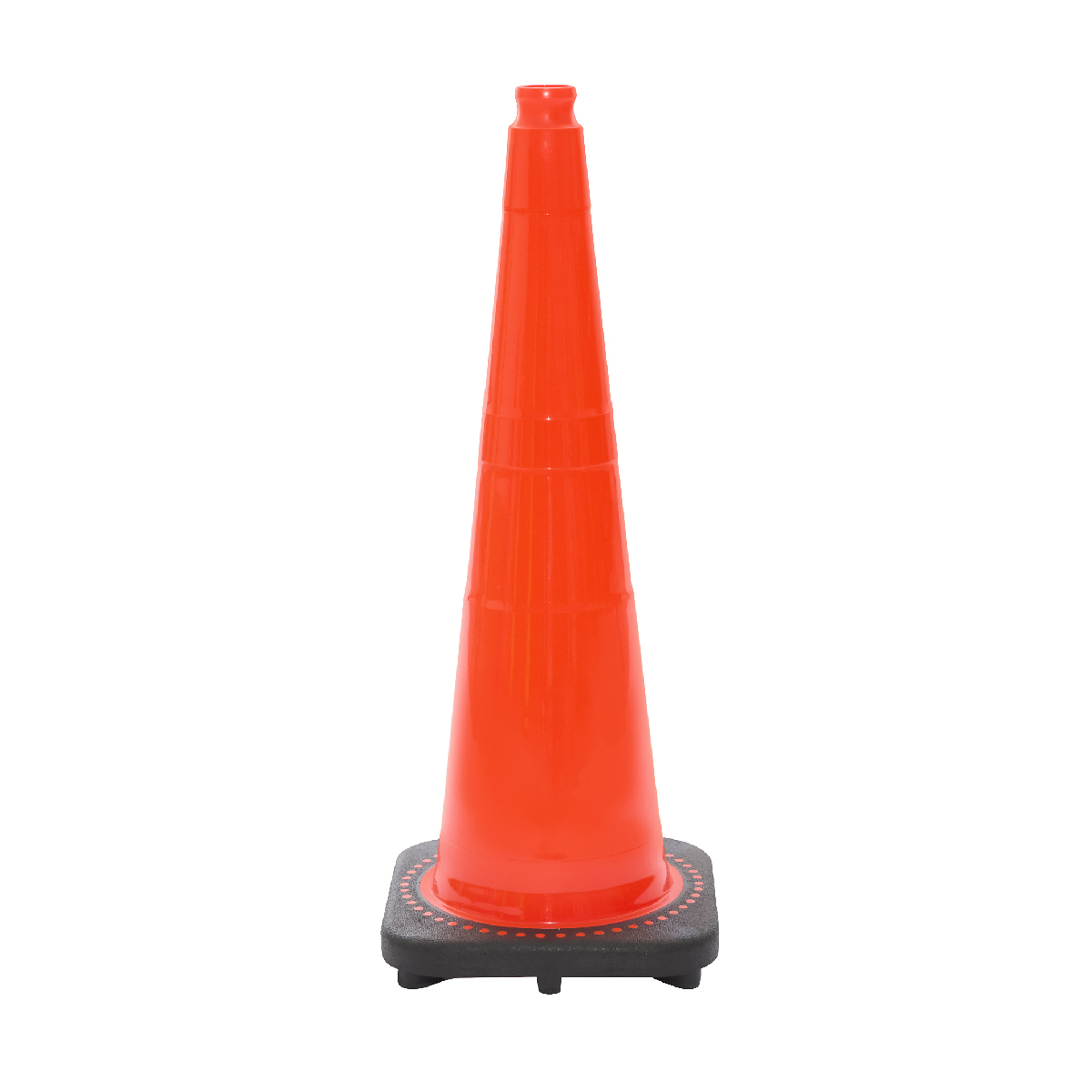 JBC REVOLUTION SERIES 28" Slim Body 5.5 lb.  Orange Traffic Cone With Black Base, Plain No Reflective, Model # RS70025SR