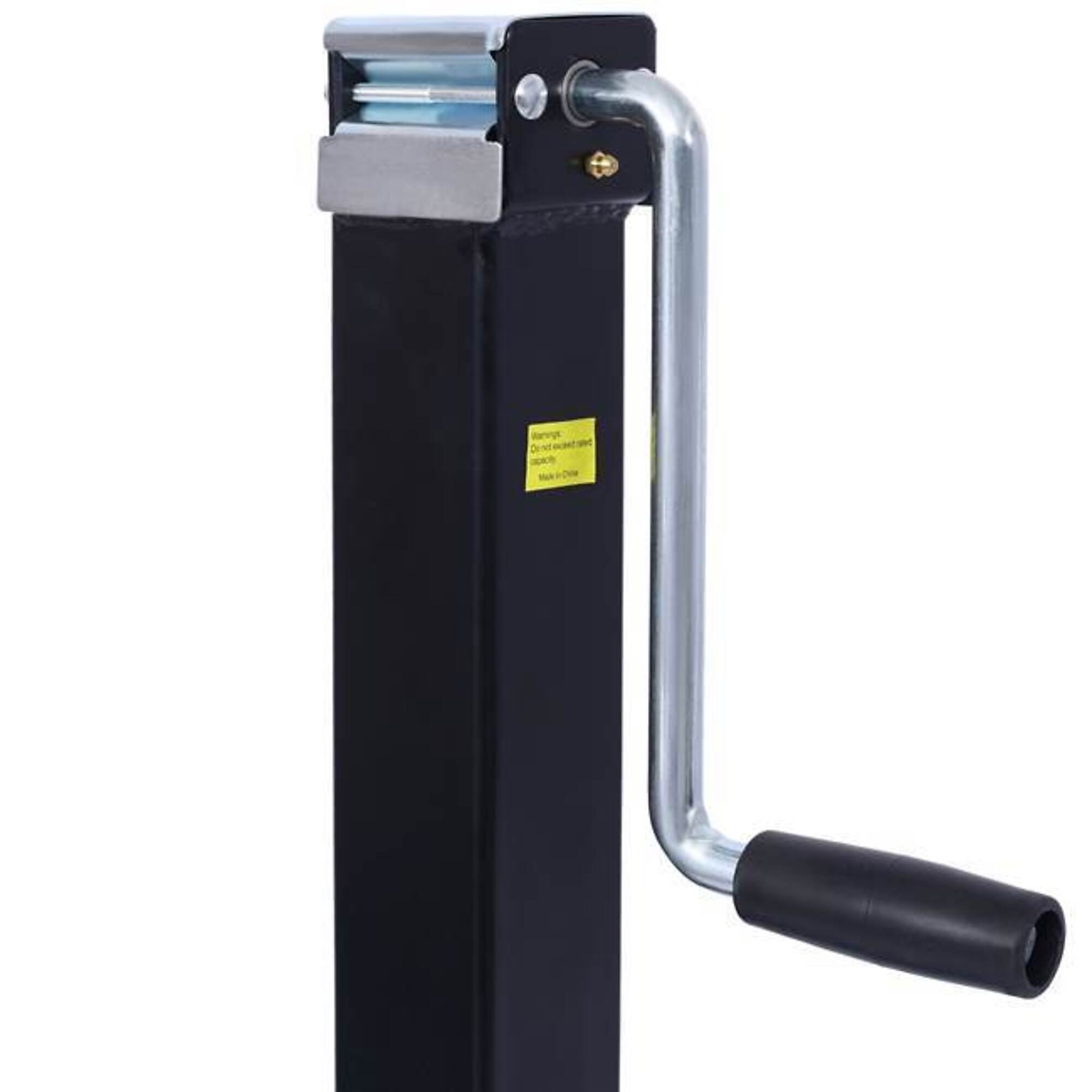 TMB Pro Series Square Trailer Jack — 8000 Lb. Capacity, Steel, Black Powder Coat, Sidewind Handle, Drop Leg, Model# BAC-W46567476