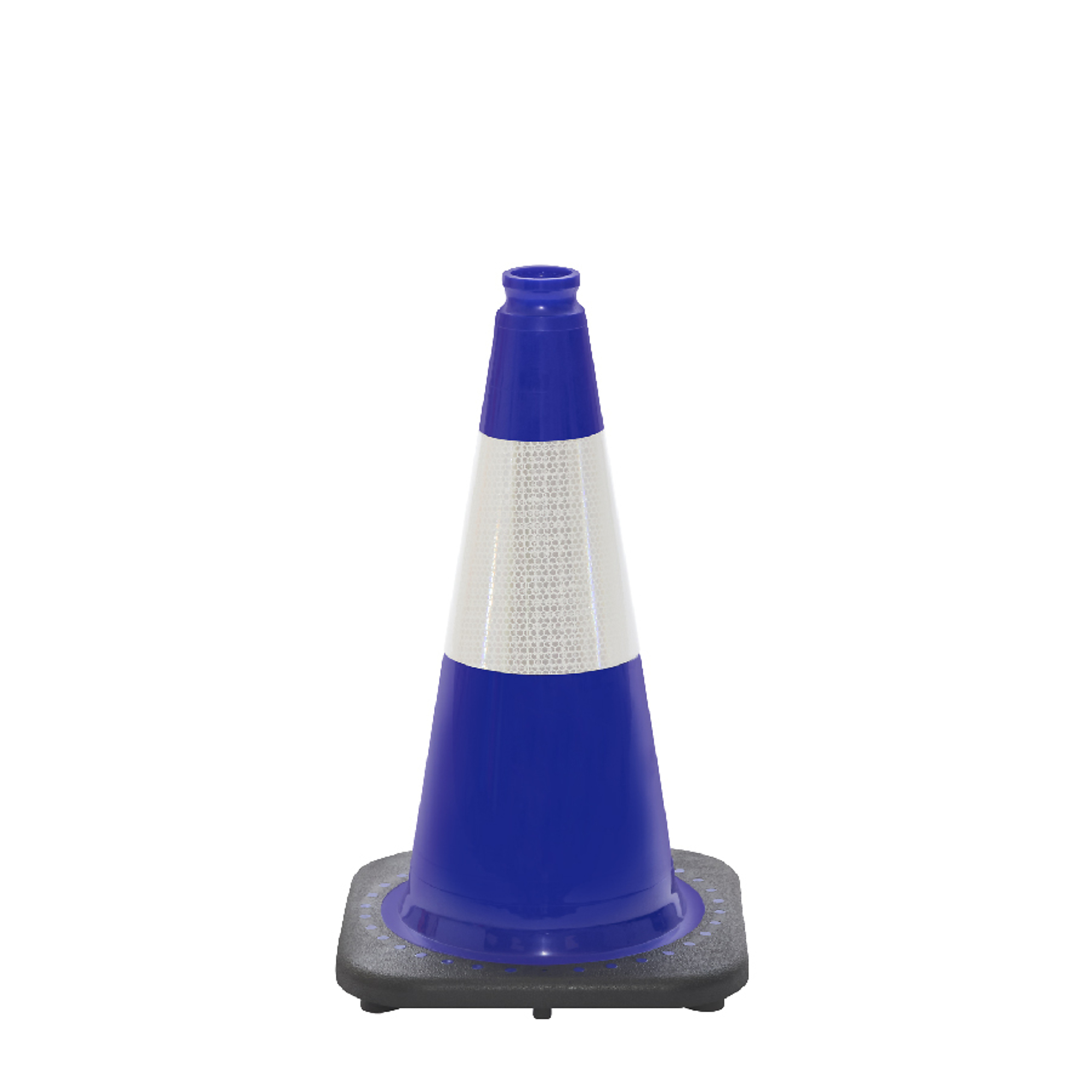 JBC REVOLUTION SERIES 18" Navy Blue Traffic Cone With Black Base includes, 6" Upper Reflective Collar, Model # RS45015C-NB+6