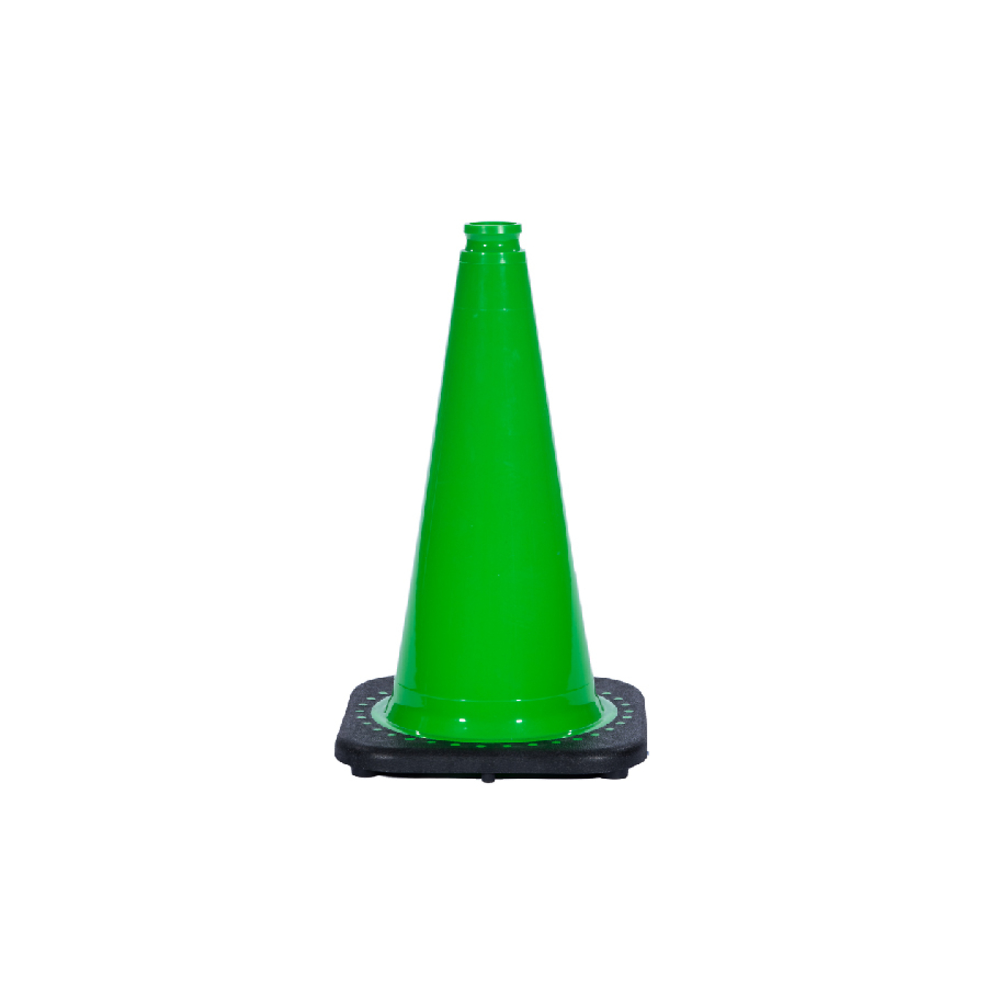 JBC REVOLUTION SERIES 18" Green Traffic Cone With Black Base, Plain No Reflective, Model # RS45015C-GREEN