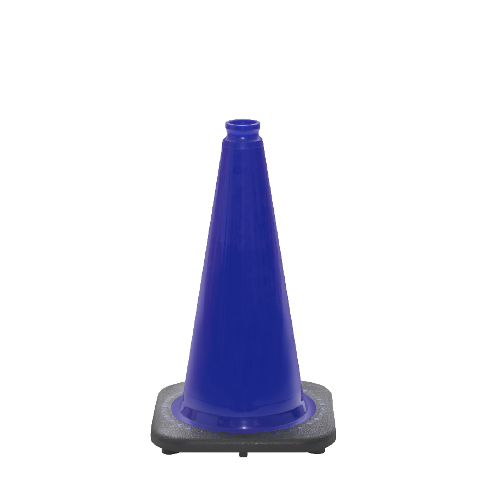 JBC REVOLUTION SERIES 18" Navy Blue Traffic Cone With Black Base, Plain No Reflective, Model # RS45015C-NB
