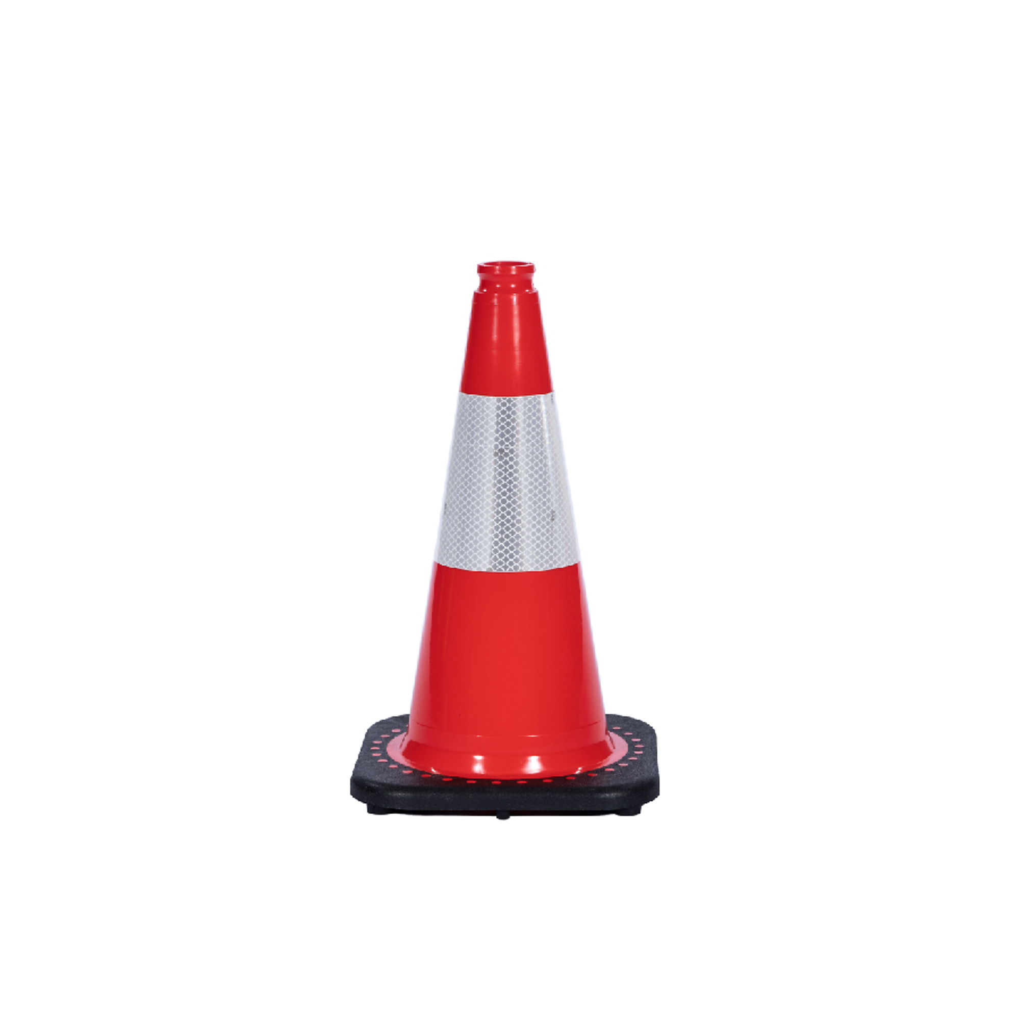 JBC REVOLUTION SERIES 18" Red Traffic Cone With Black Base includes, 6" Upper Reflective Collar, Model # RS45015C+6