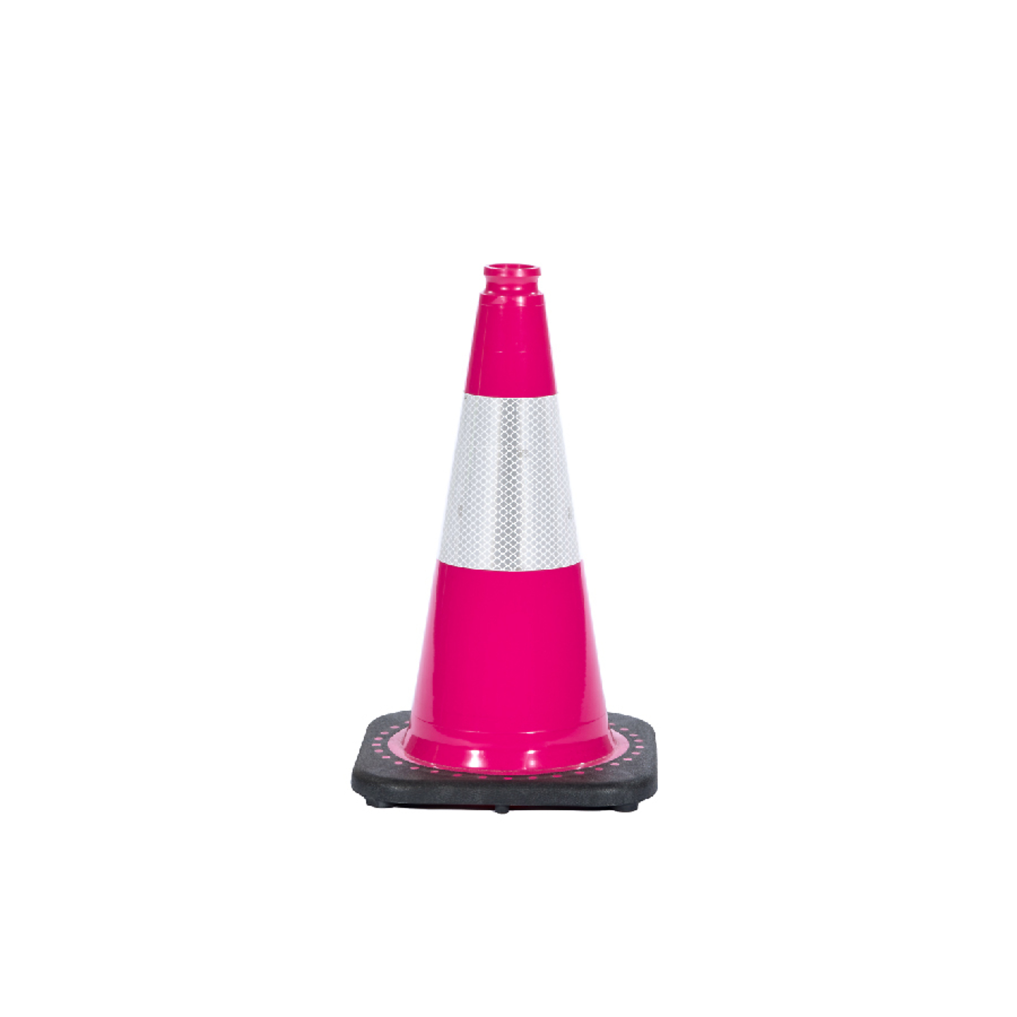 JBC REVOLUTION SERIES 18" Pink Traffic Cone With Black Base includes, 6" Upper Reflective Collar, Model # RS45015C-Pink+6