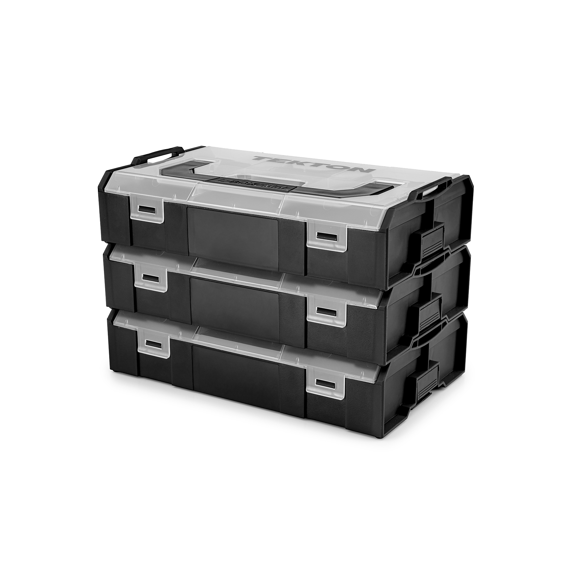 TEKTON Black Mini Stacking Tool Box with Dividers (3-Piece) | OLM97000