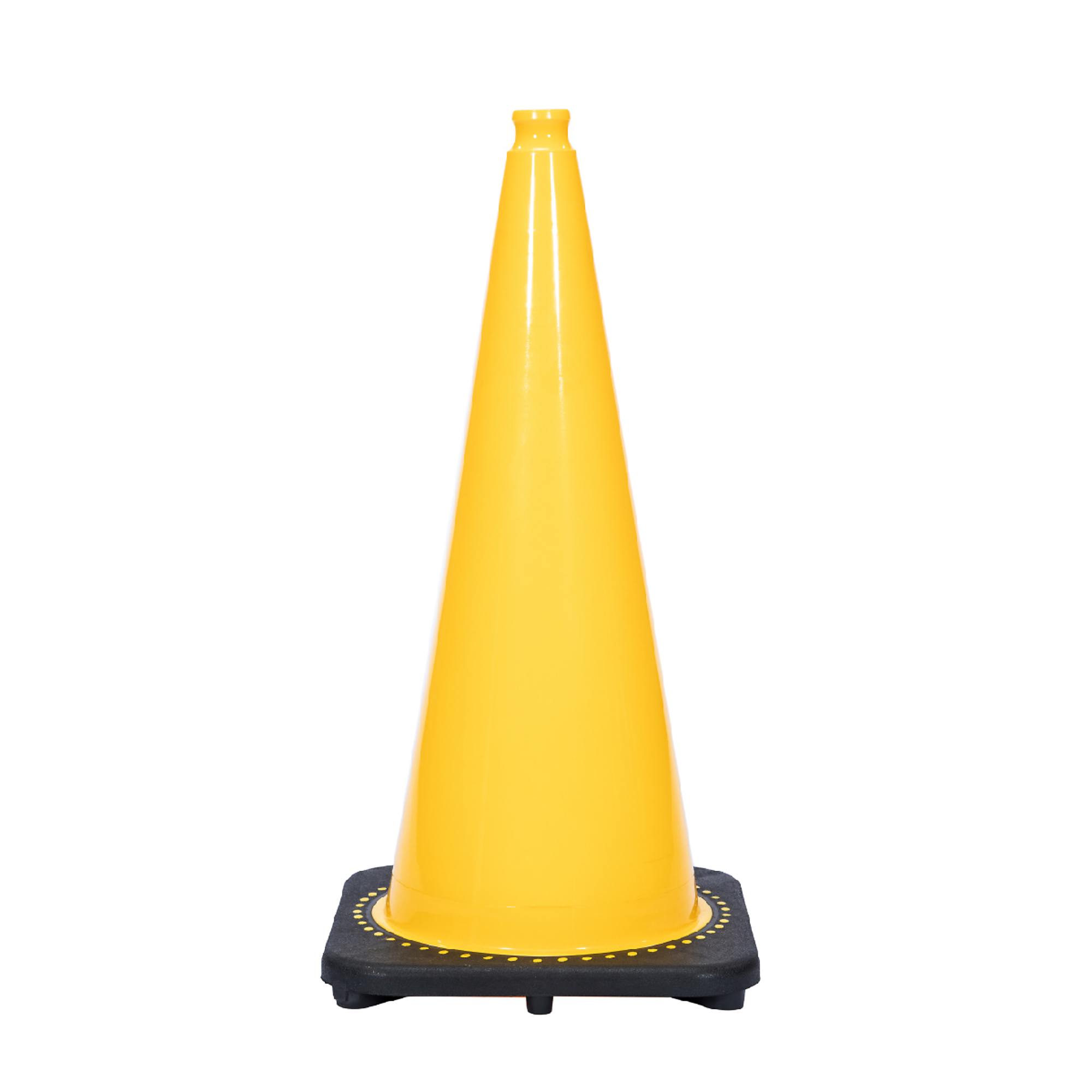JBC REVOLUTION SERIES 28" Wide Body 7 lb.  Yellow Traffic Cone With Black Base, Plain No Reflective, Model # RS70032C-YELLOW