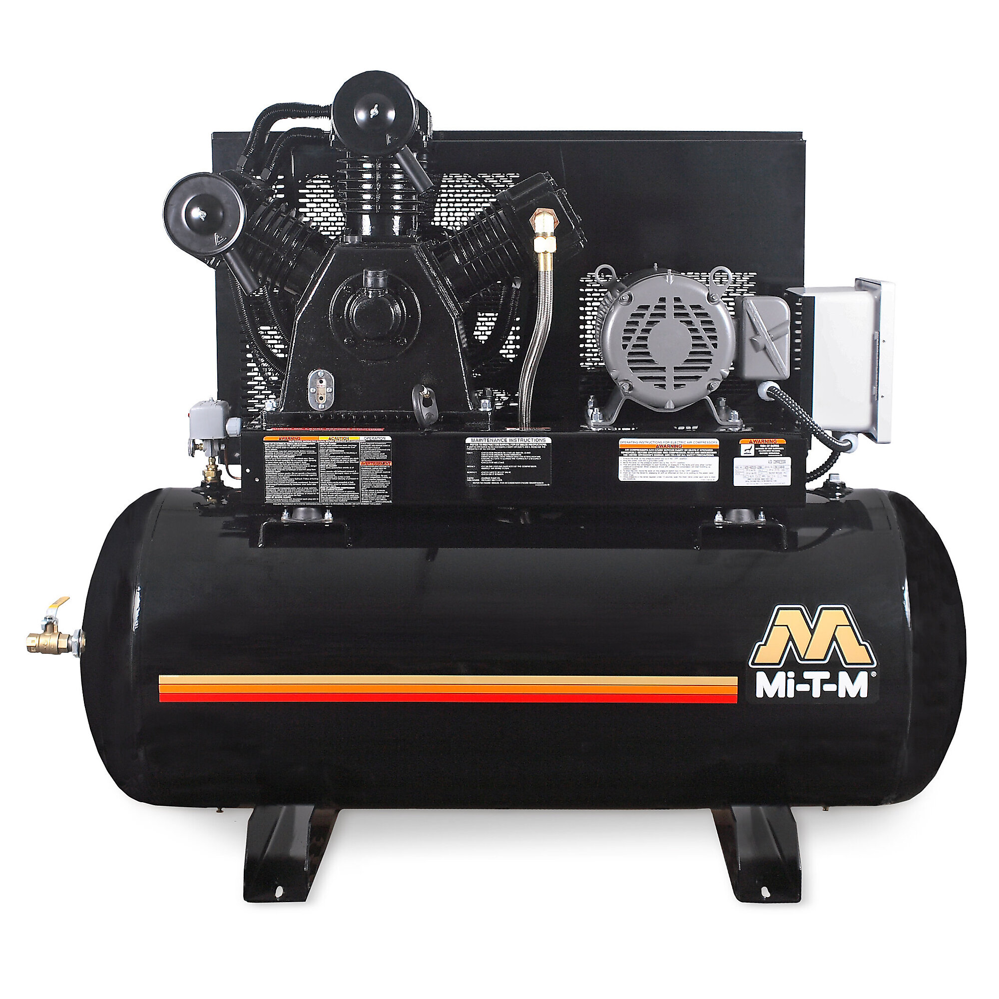 Mi-T-M Horizontal Industrial Two-Stage Electric Simplex Air Compressor — 120 Gallon, Model# ADS-23310-120H