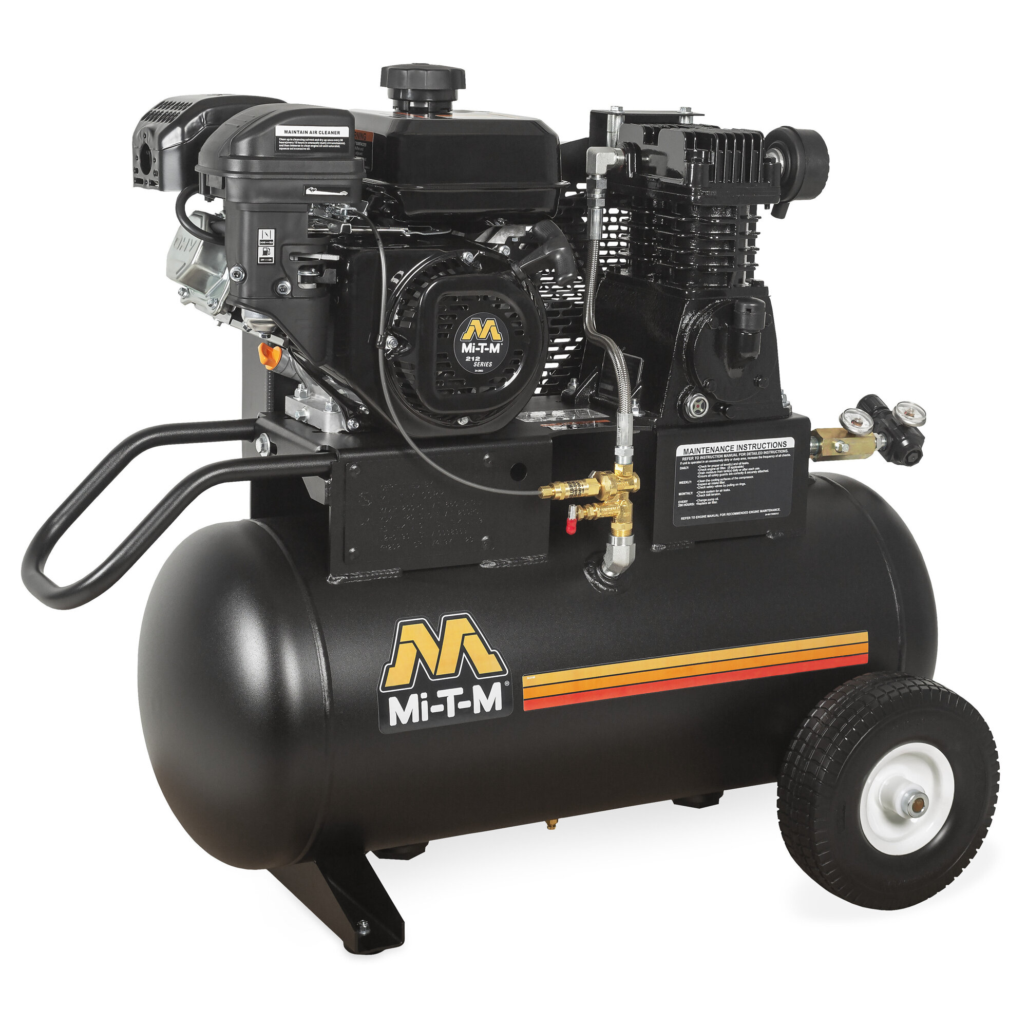 Mi-T-M Industrial Gasoline Belt Drive Air Compressor — 20-Gallon, Single Stage, Model# AM1-PM07-20M