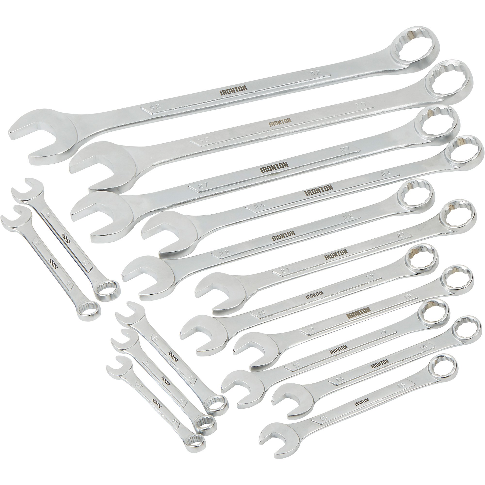 Ironton Combination Wrench Set ï¿½ 16 Pc Metric Northern Tool