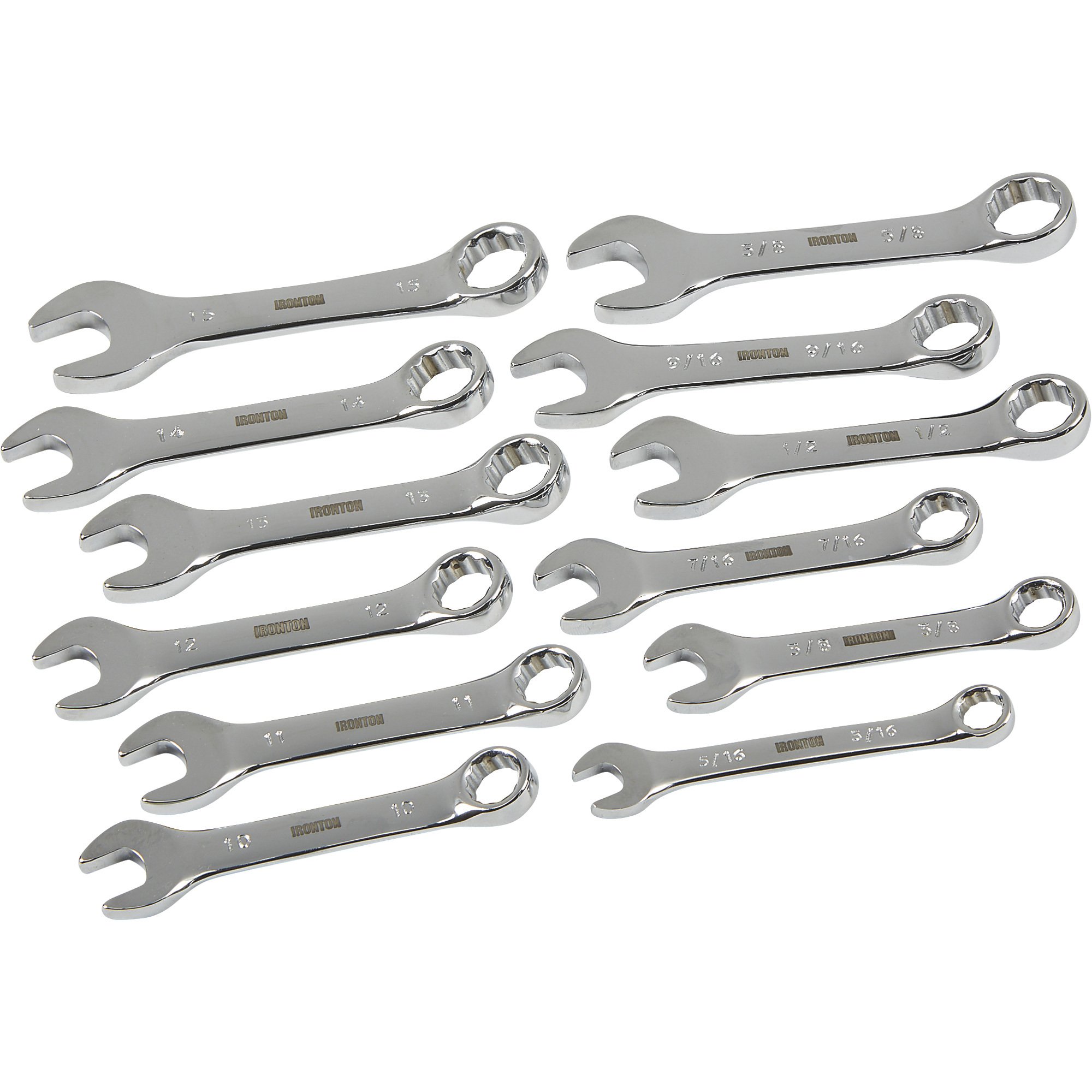 Ironton SAE/Metric Stubby Wrench Set — 12Pc. Northern Tool