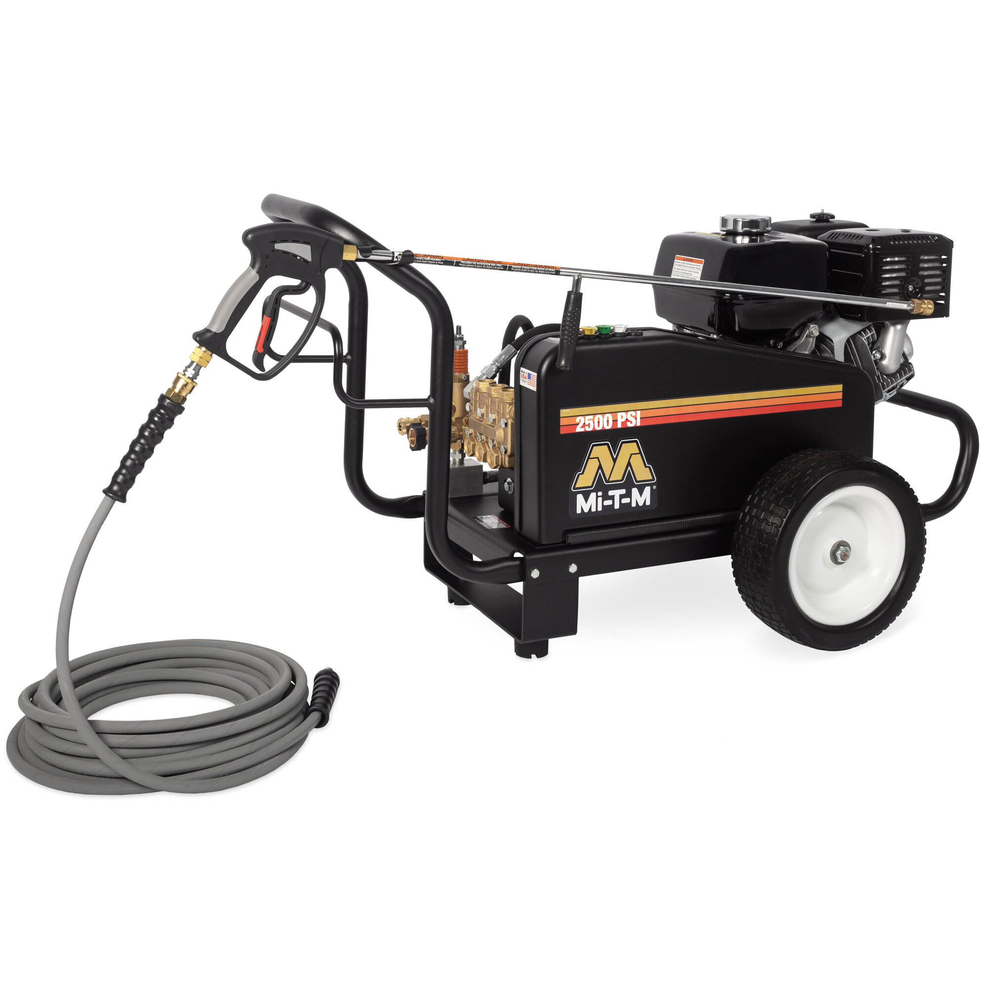 Mi-T-M CW Premium Series Gasoline Belt Drive Cold Water Pressure Washer — 2,500 PSI, 4.4 GPM, Industrial, Model# CW-2505-4MGH