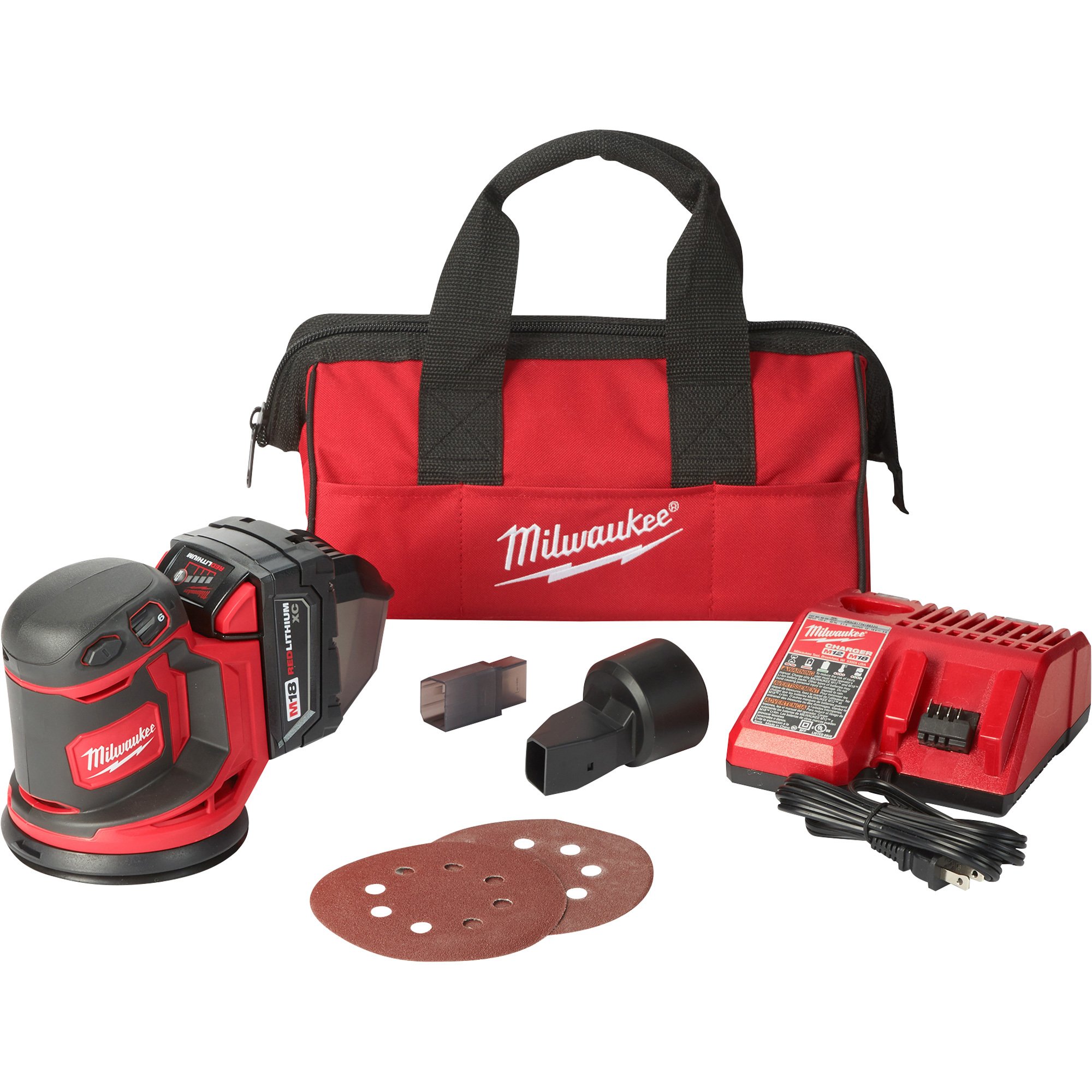 Milwaukee M18 5in. Random Orbital Cordless Sander Kit — 1 Battery, Model# 2648-21
