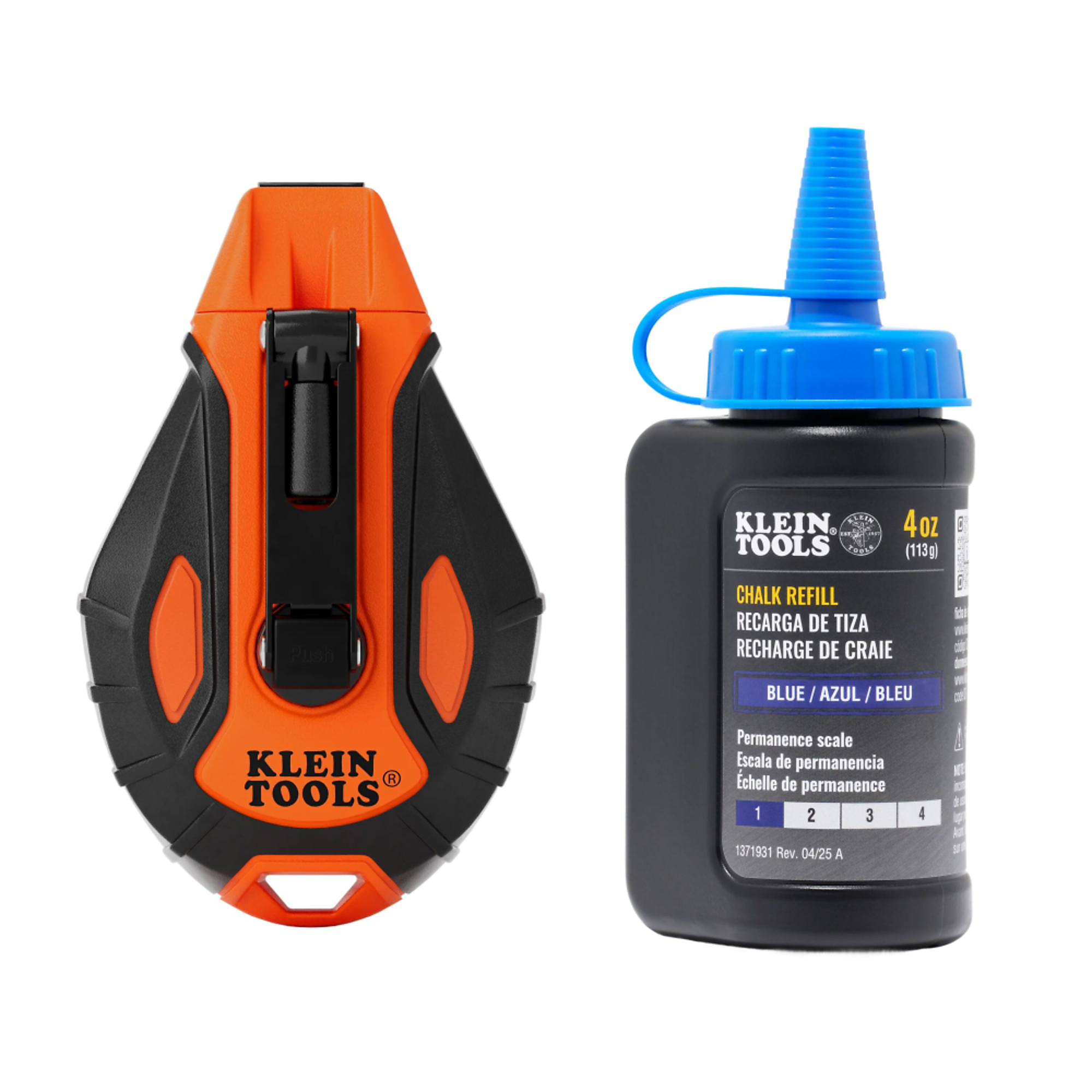 Smooth Retractable Chalk Reel, 100-Foot, with Blue Chalk Refill, Klein Tools Model# CHLK100S